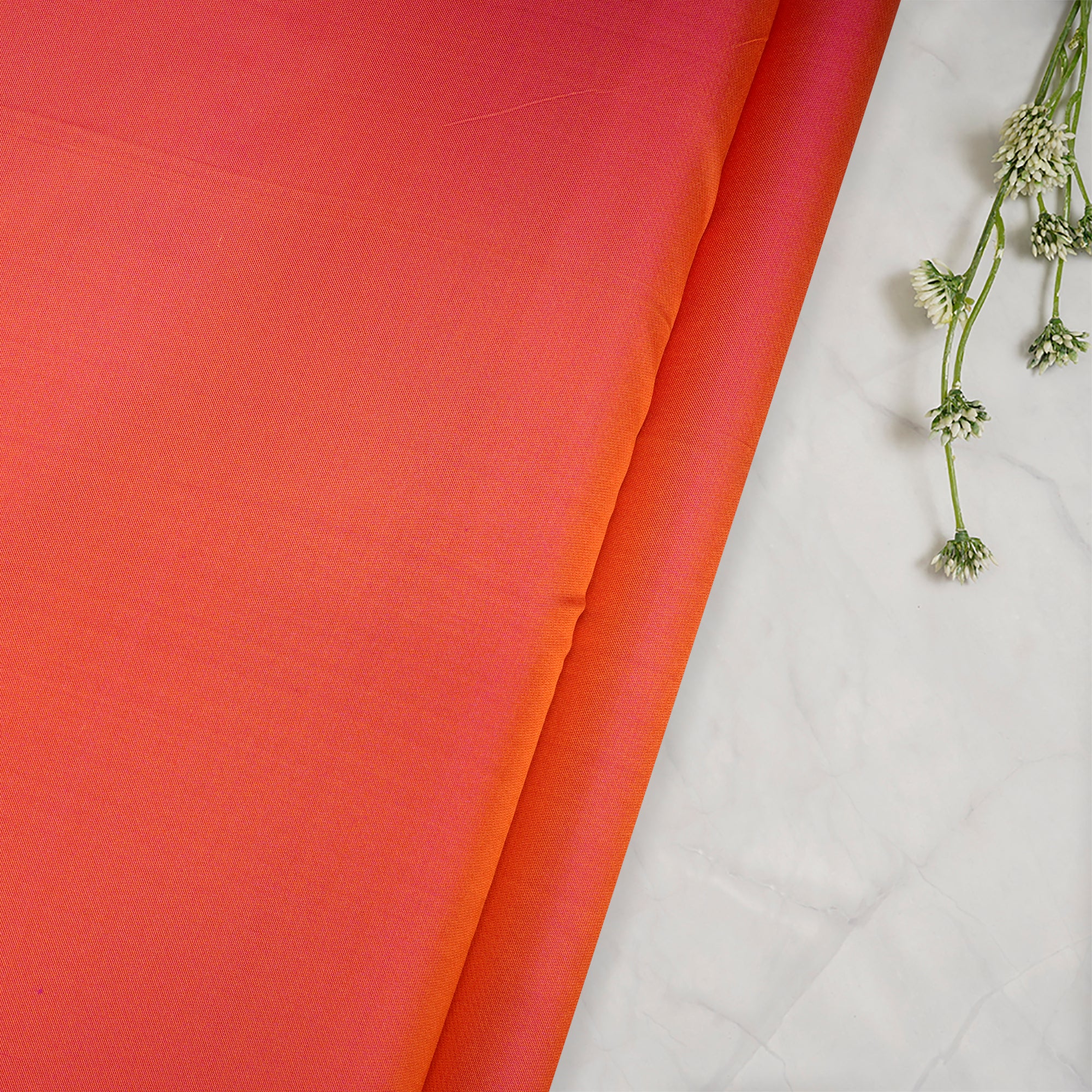 Nectarine Dyed Satin Silk Fabric