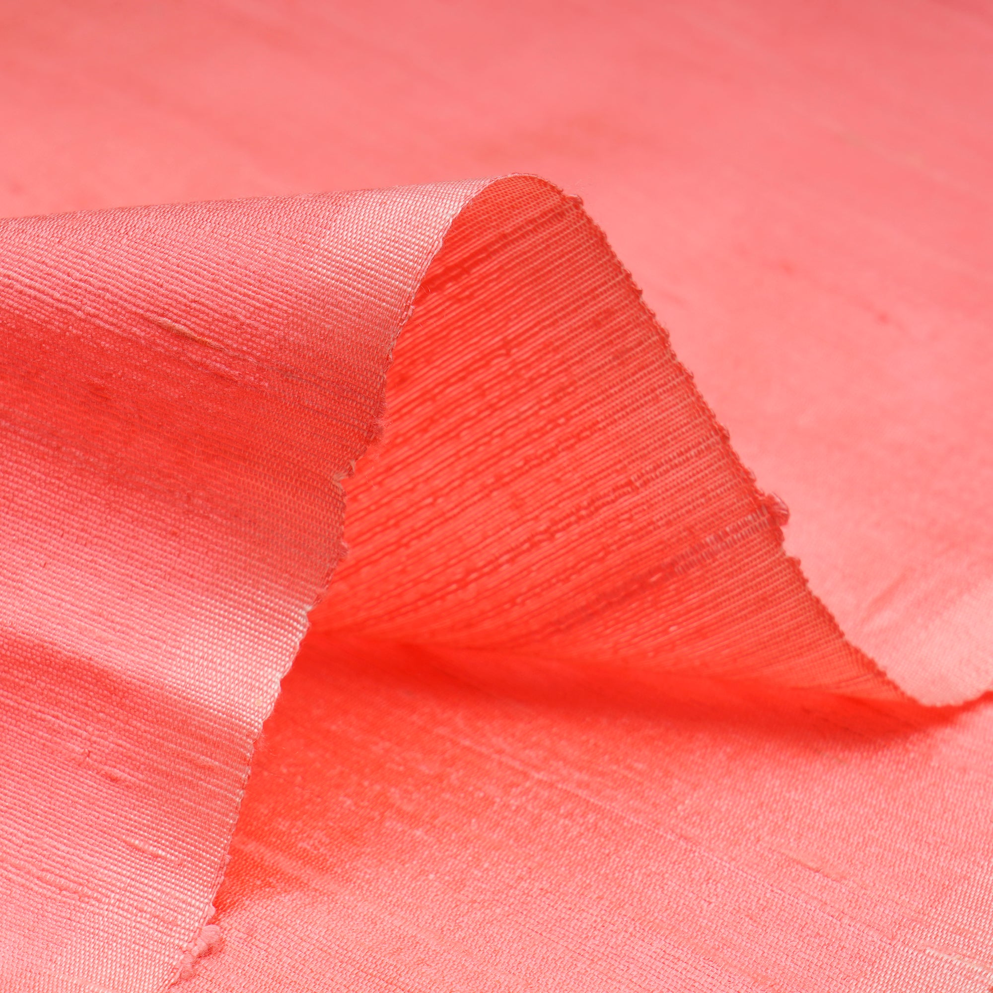 Neon Pink Plain Dyed Dupion (Raw) Silk Fabric