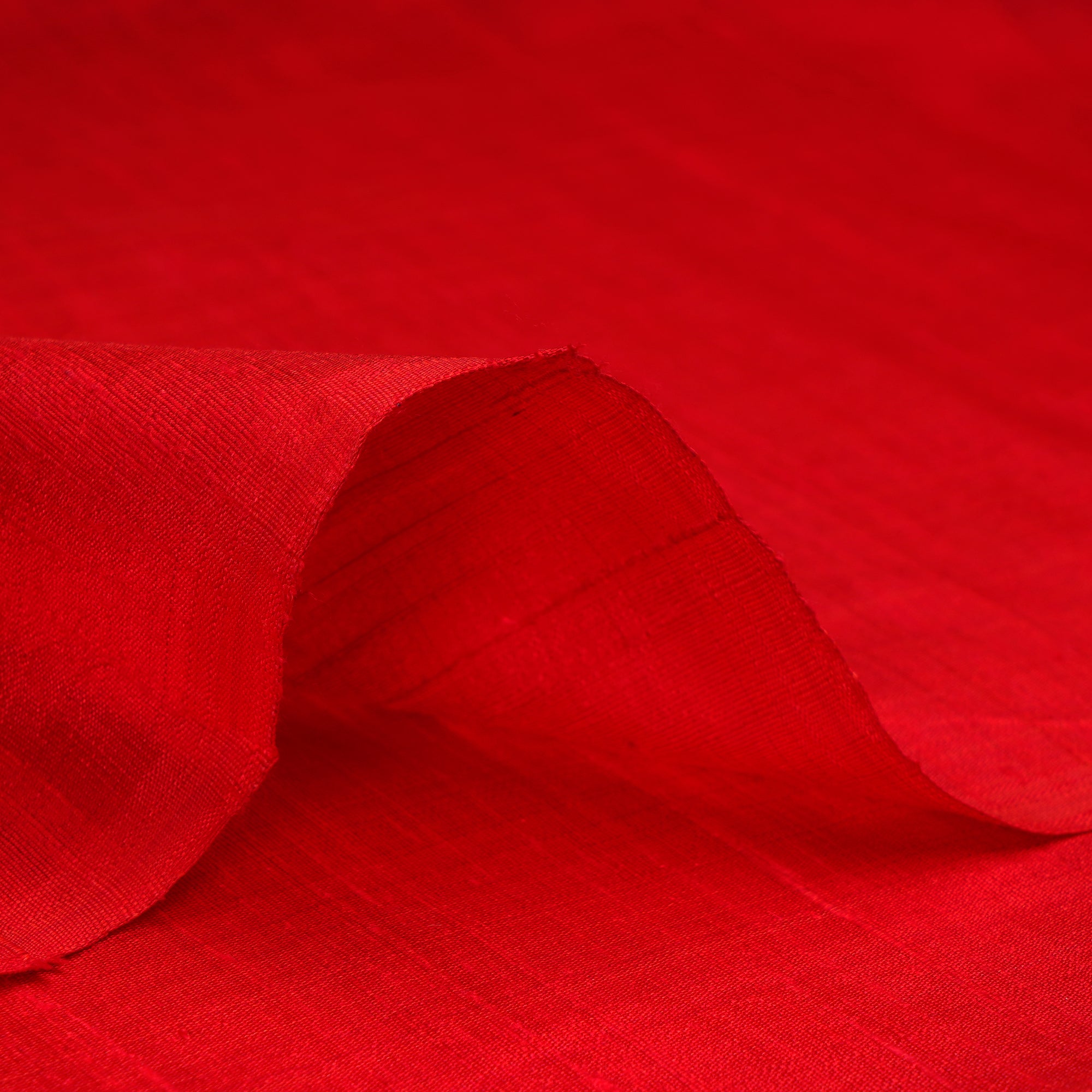 Red Yarn Dyed 90 GLM Dupion (Raw) Silk Fabric