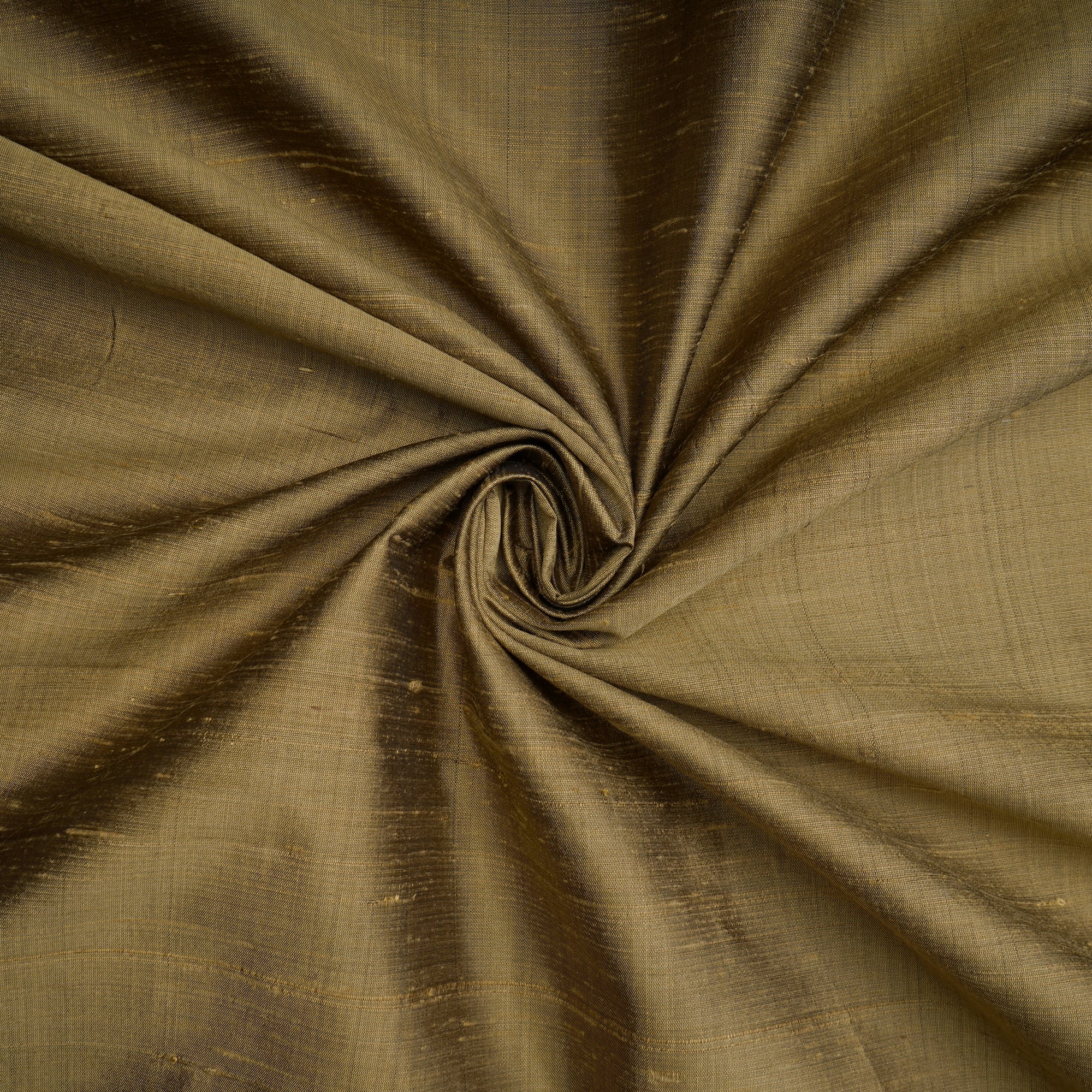 Metallic Olive Green Color Dupion Silk Fabric