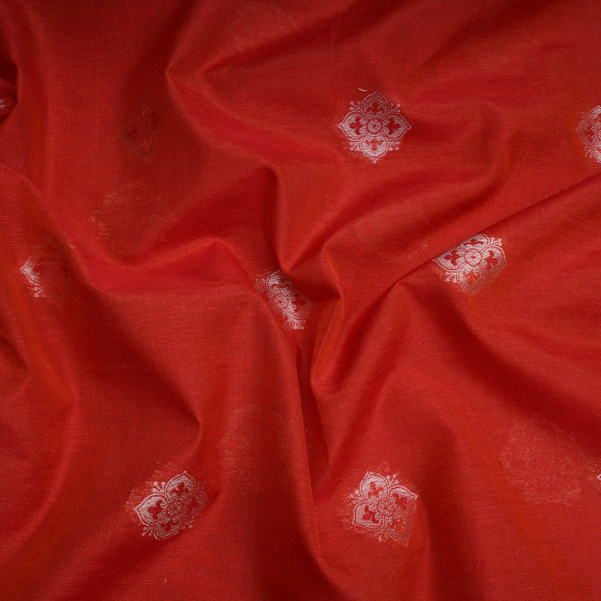 High Risk Red Motif Pattern Noile Silk Jacquard Fabric