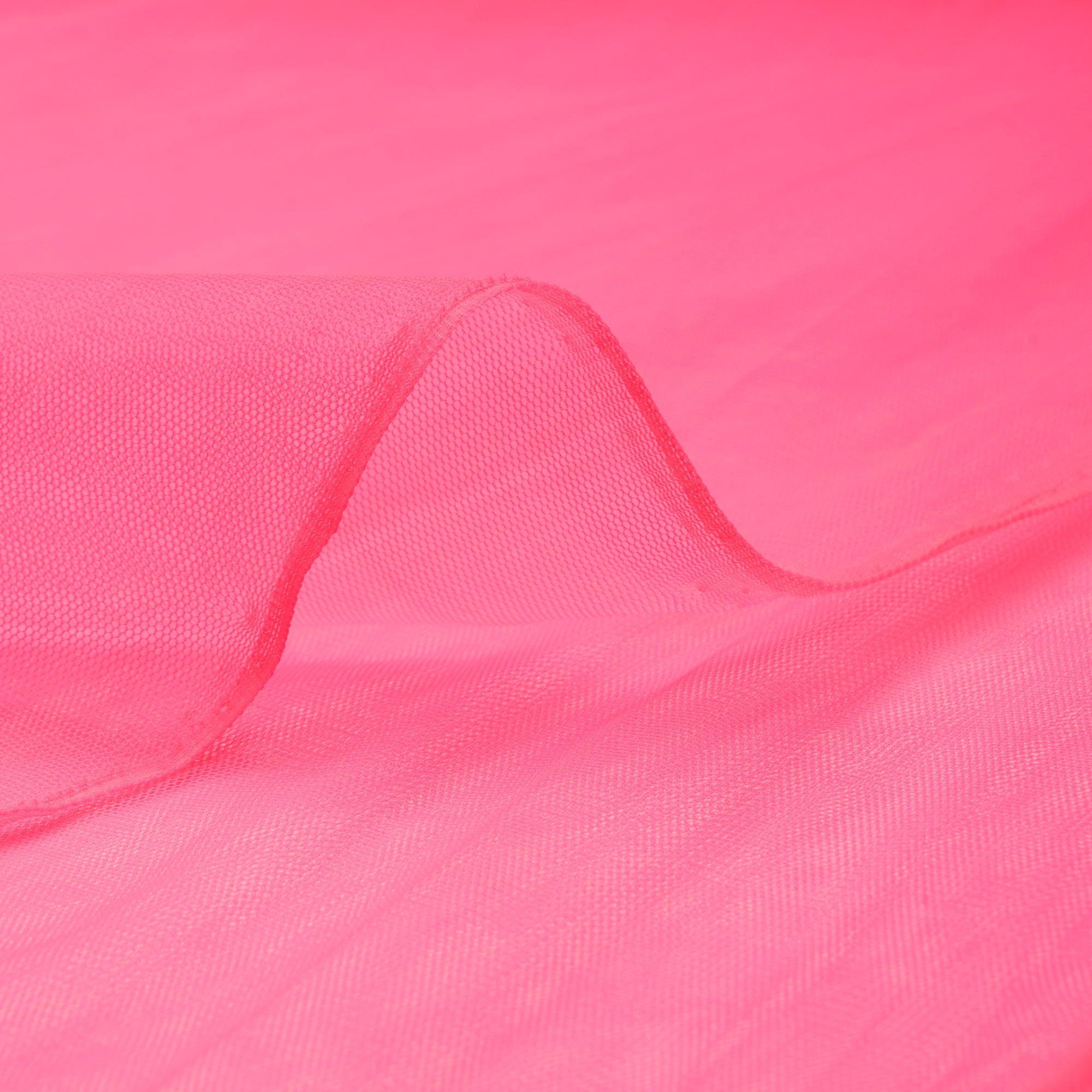 Neon Pink Piece Dyed Butterfly Nylon Net Fabric