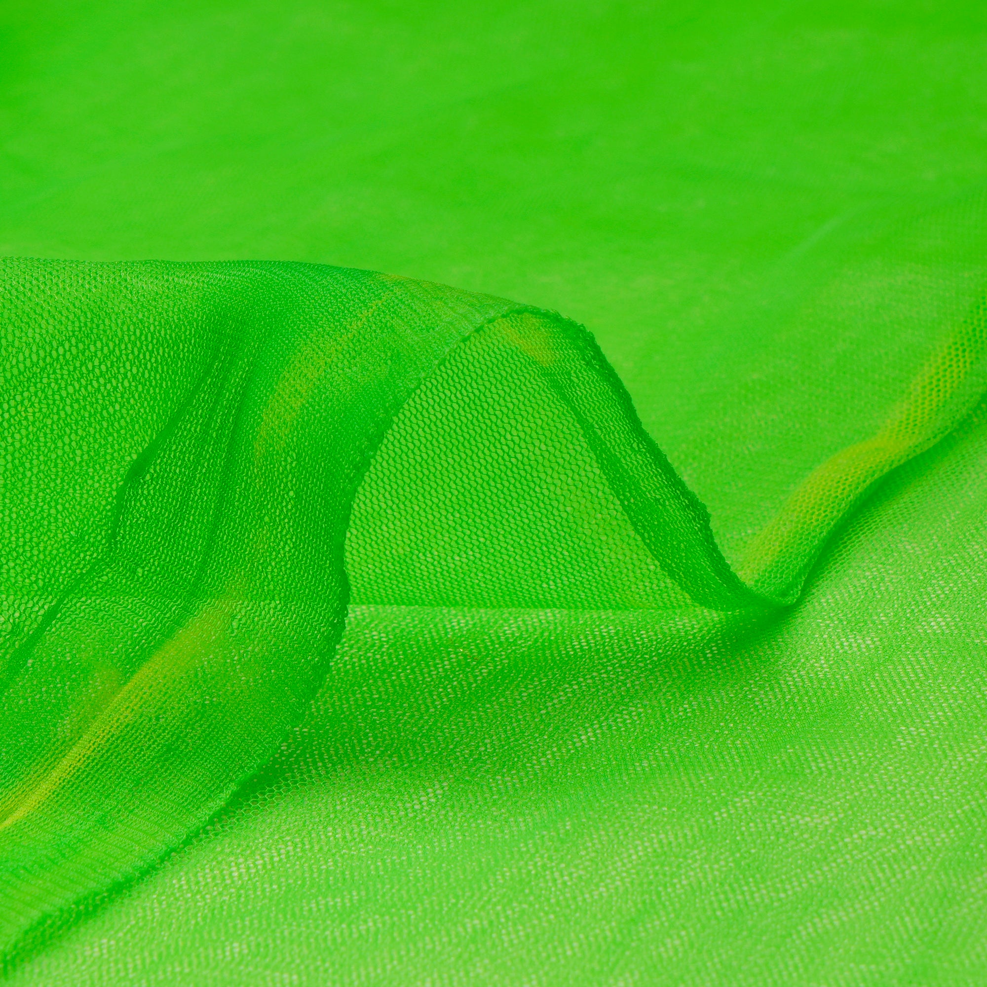 Neon Green Dyed Butterfly Nylon Net Fabric