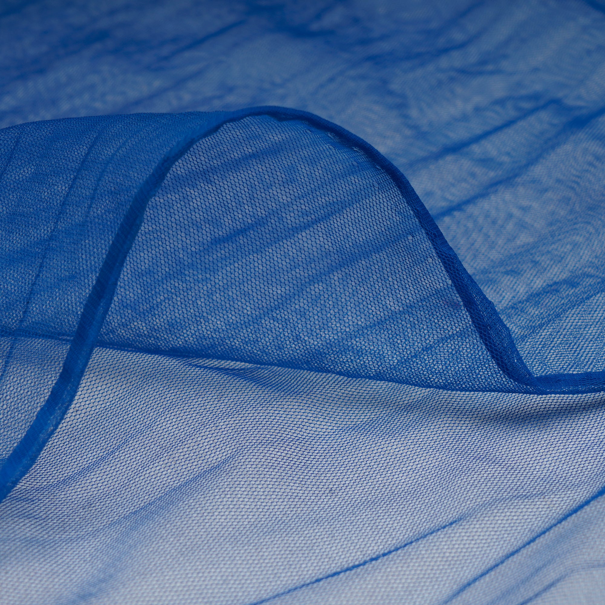 Nautical Blue Dyed Butterfly Nylon Net Fabric