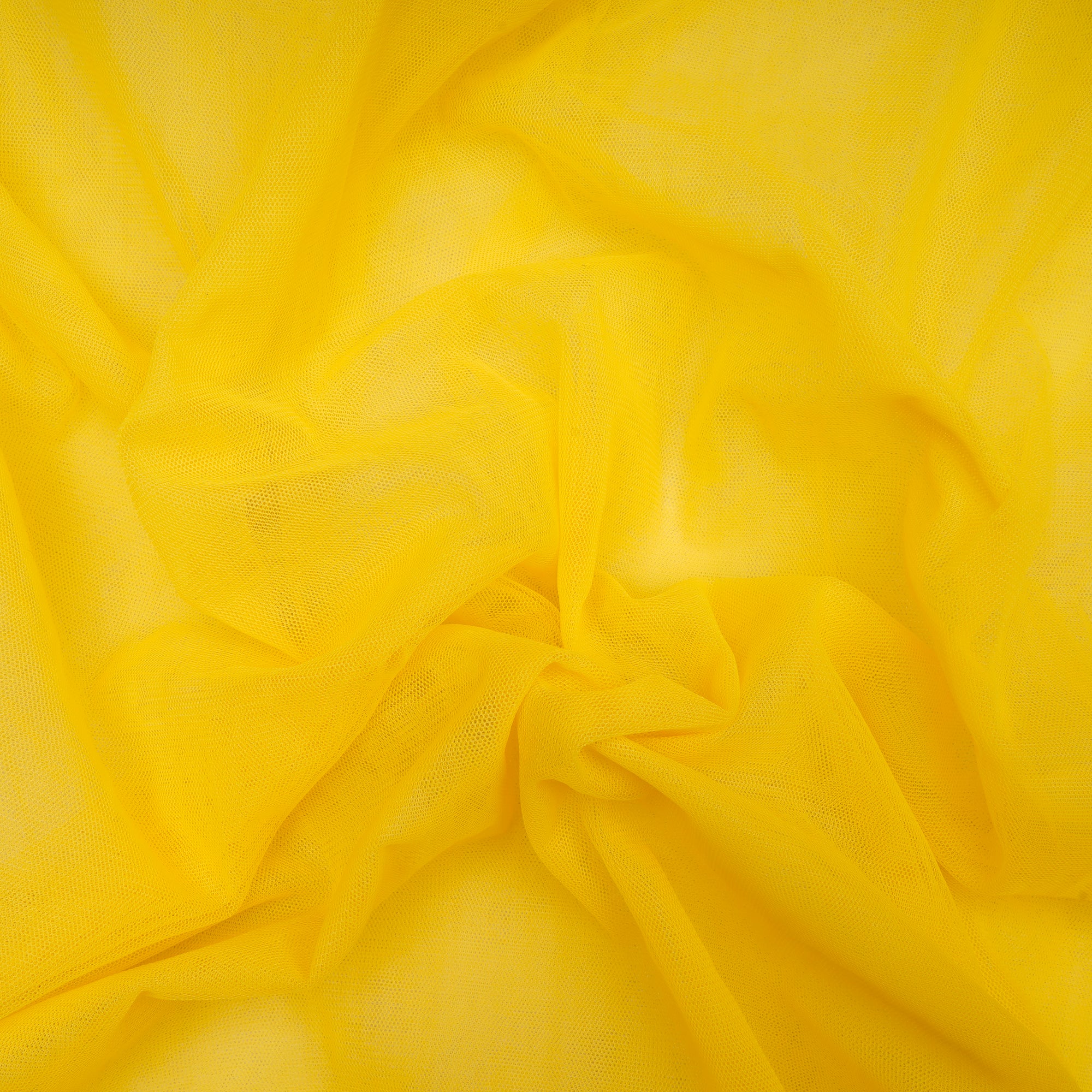 Light Yellow Piece Dyed Butterfly Nylon Net Fabric