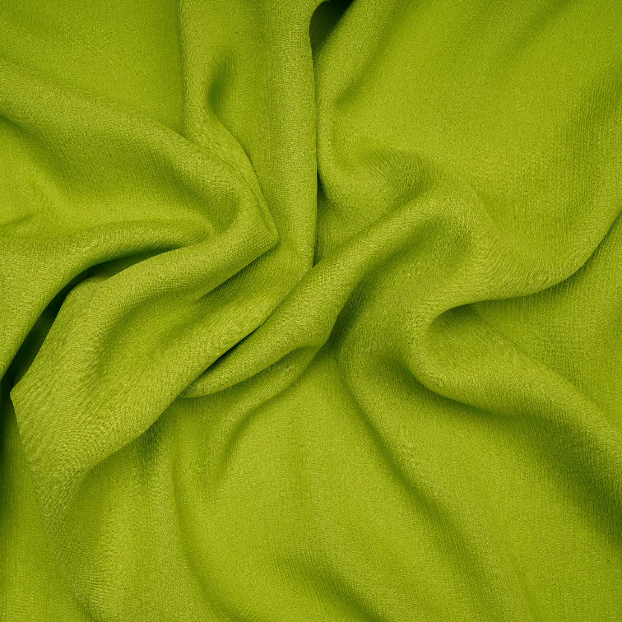 Lime Green Piece Dyed Chiffon Silk Fabric