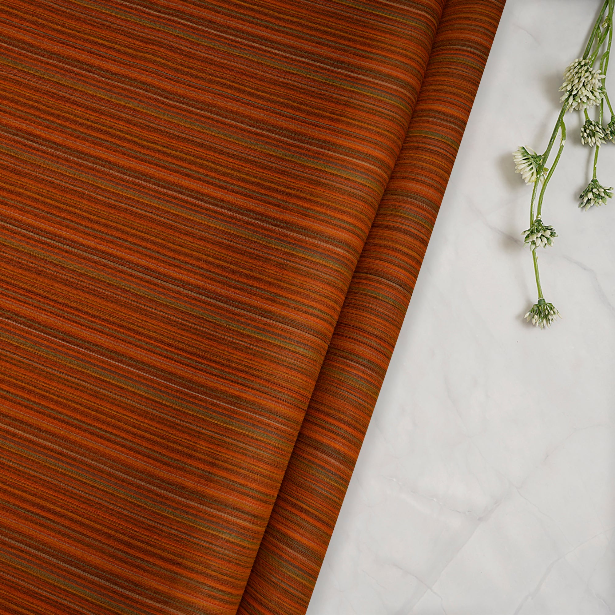 Multi Color Striped Pattern Chiffon Silk Fabric