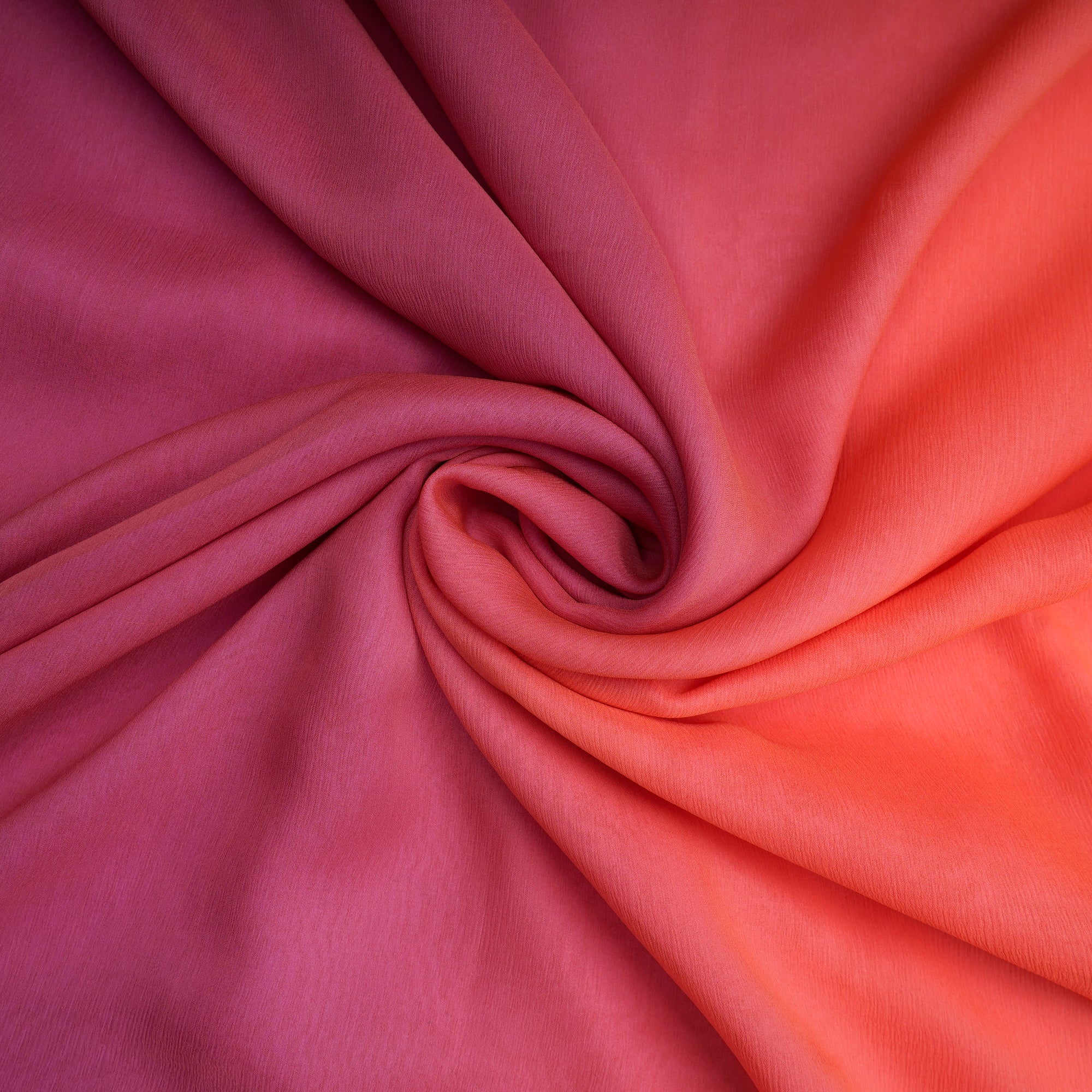 Multi Color Ombre Dyed Chiffon Silk Fabric