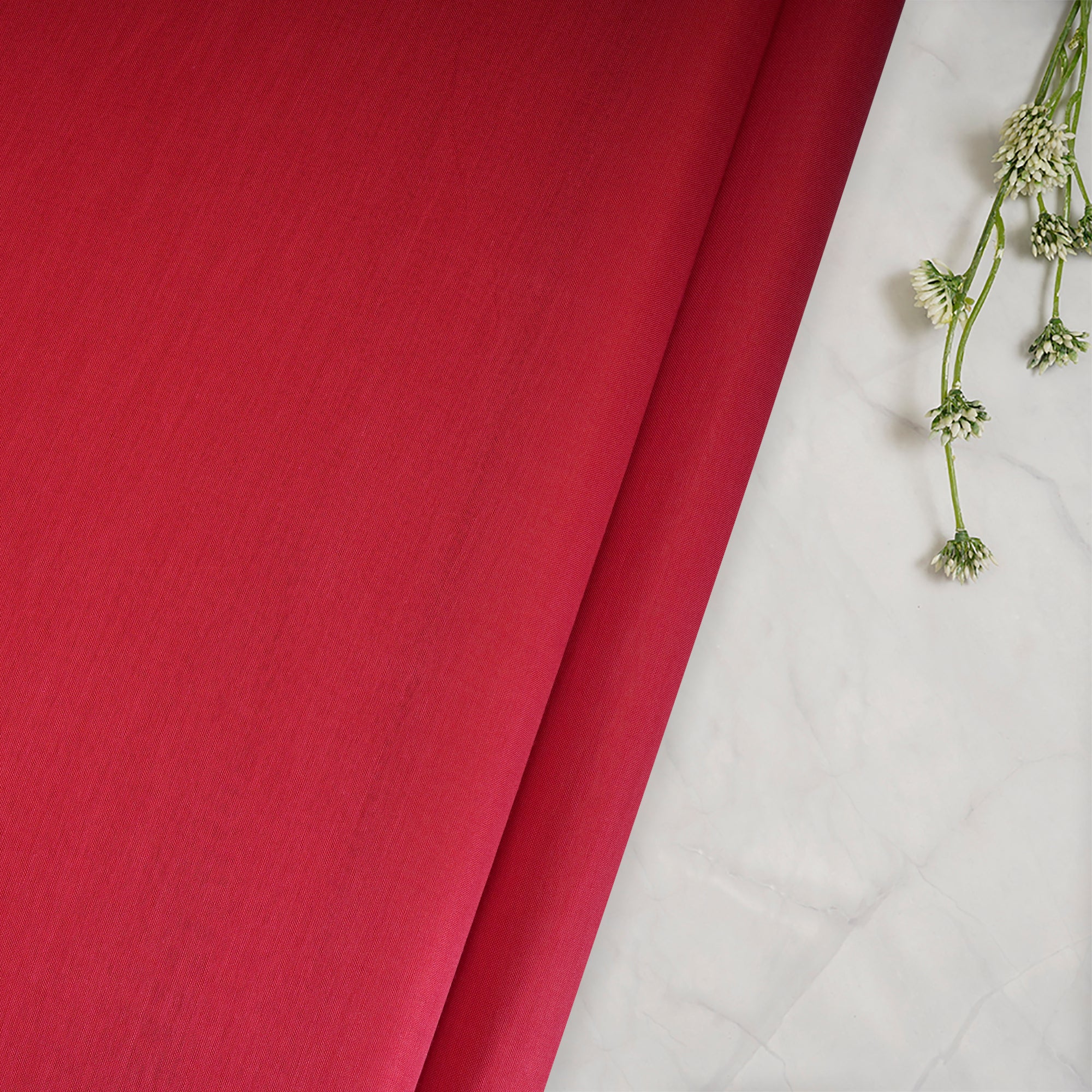 Red Color Cotton Silk Fabric