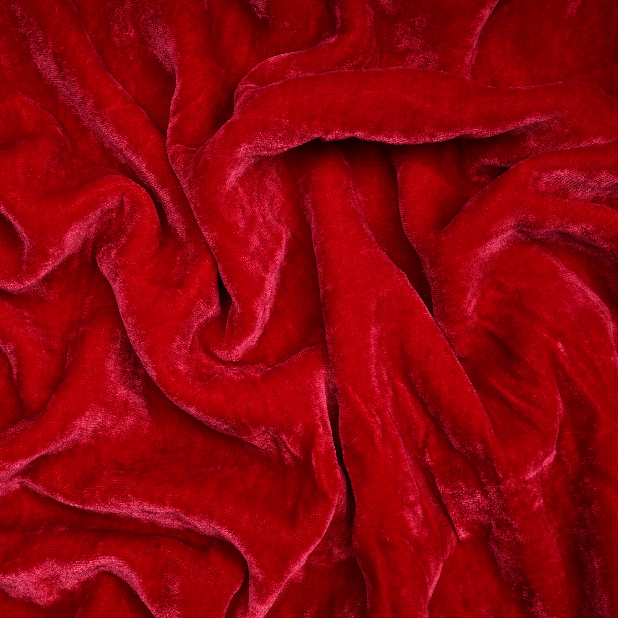 Red Color Viscose Silk Velvet Fabric