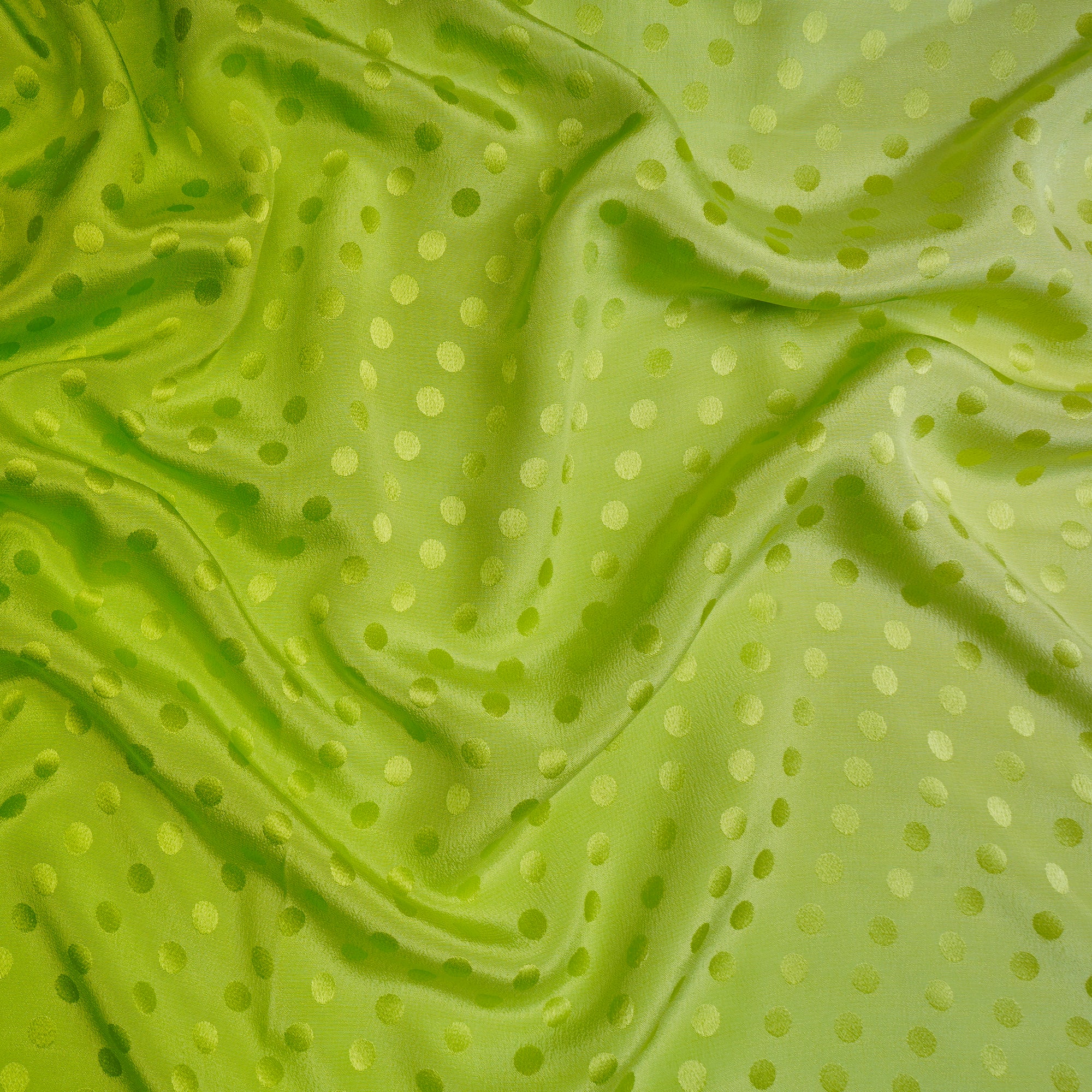 Green Color Ombre Dyed Crepe Jacquard Fabric