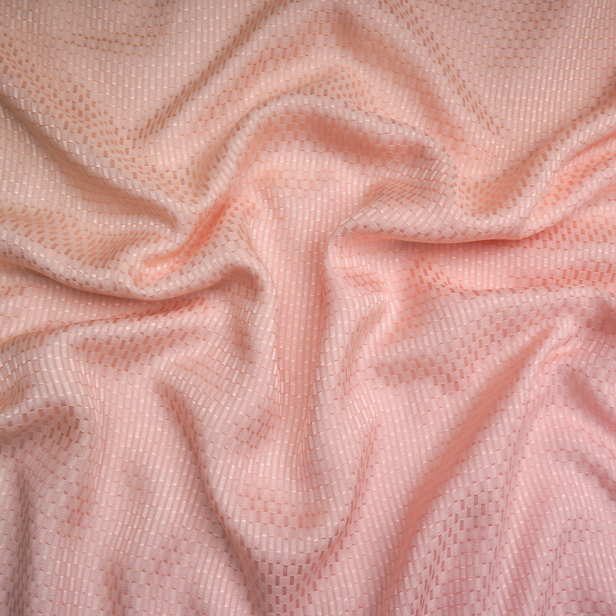 Pink Ombre Dyed Georgette Dobby Fabric