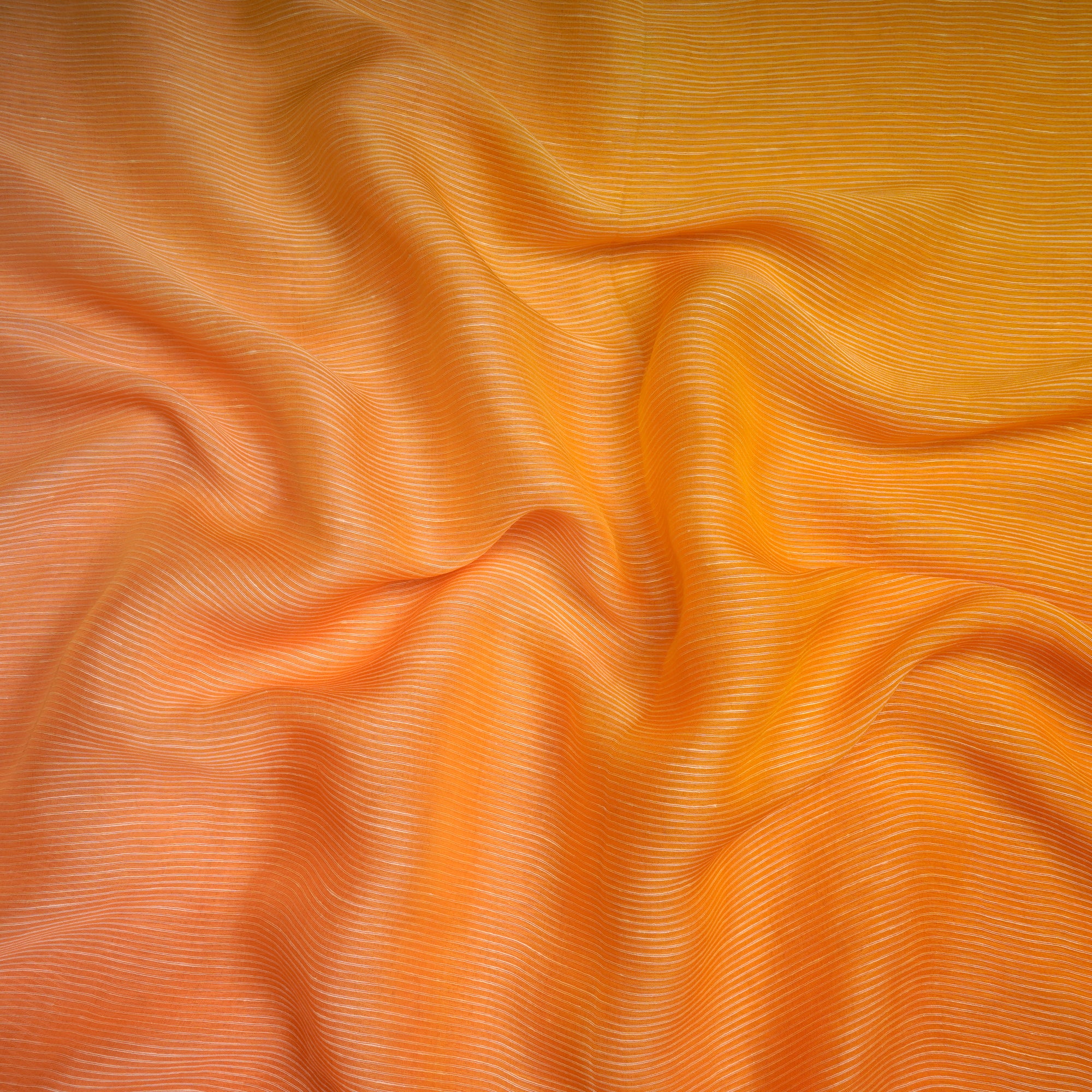 Yellow-Orange Ombre Pattern Dobby Silk-Linen Fabric