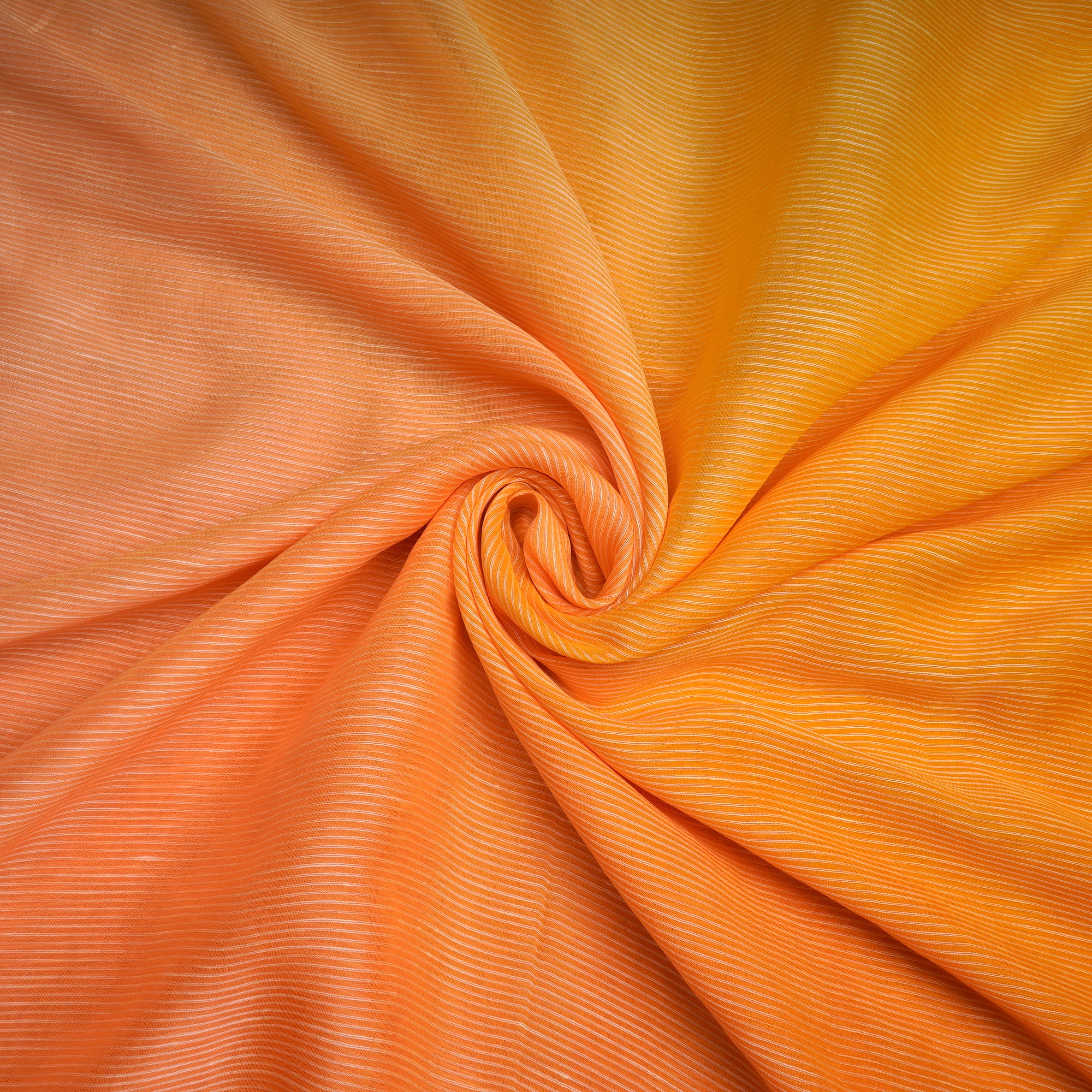 Yellow-Orange Ombre Pattern Dobby Silk-Linen Fabric