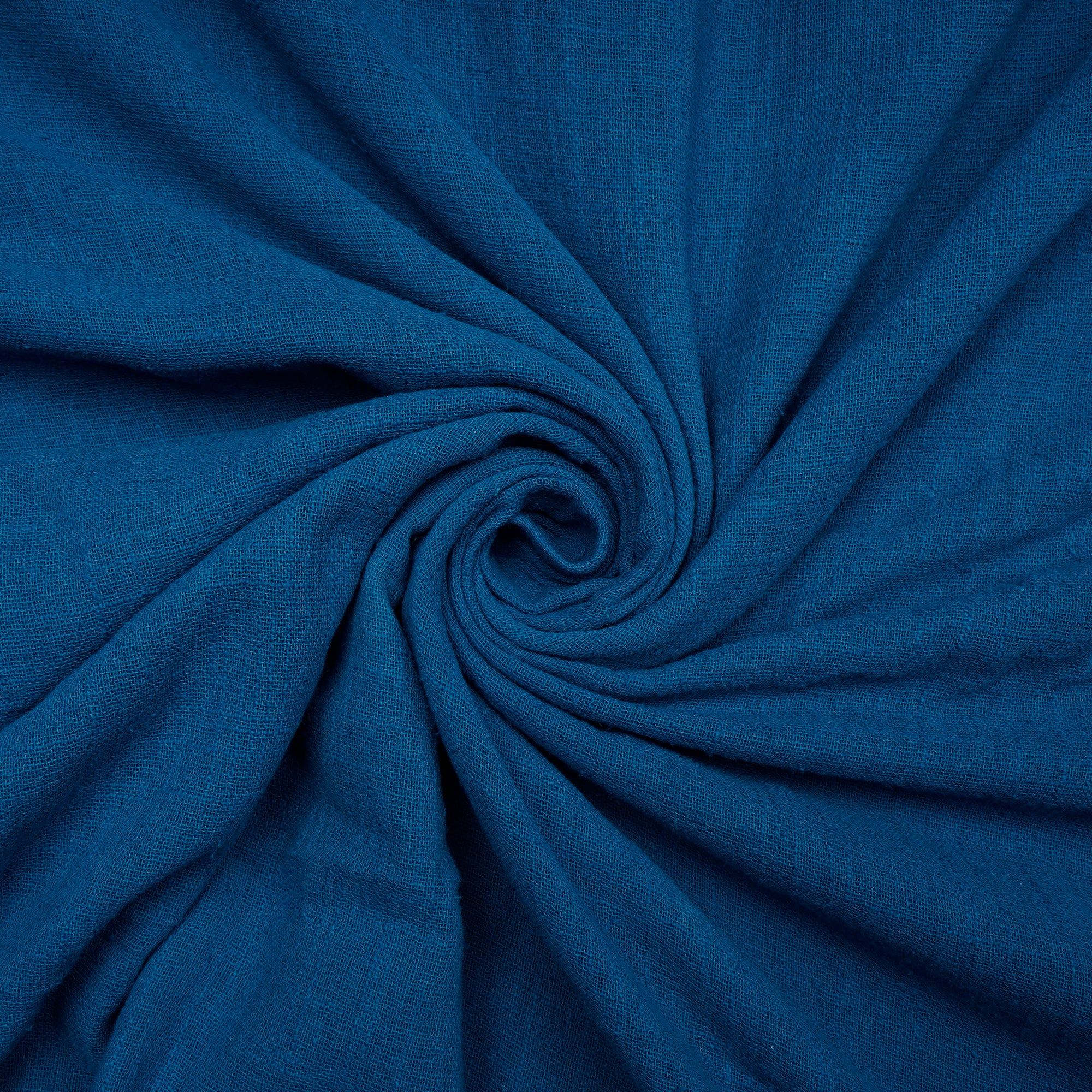 Methyl Blue Mill Dyed Cotton Matka Slub Fabric