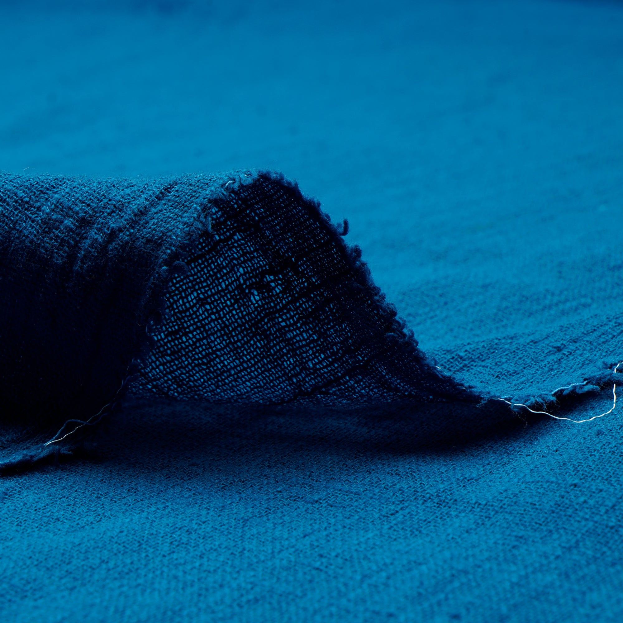 Methyl Blue Mill Dyed Cotton Matka Slub Fabric