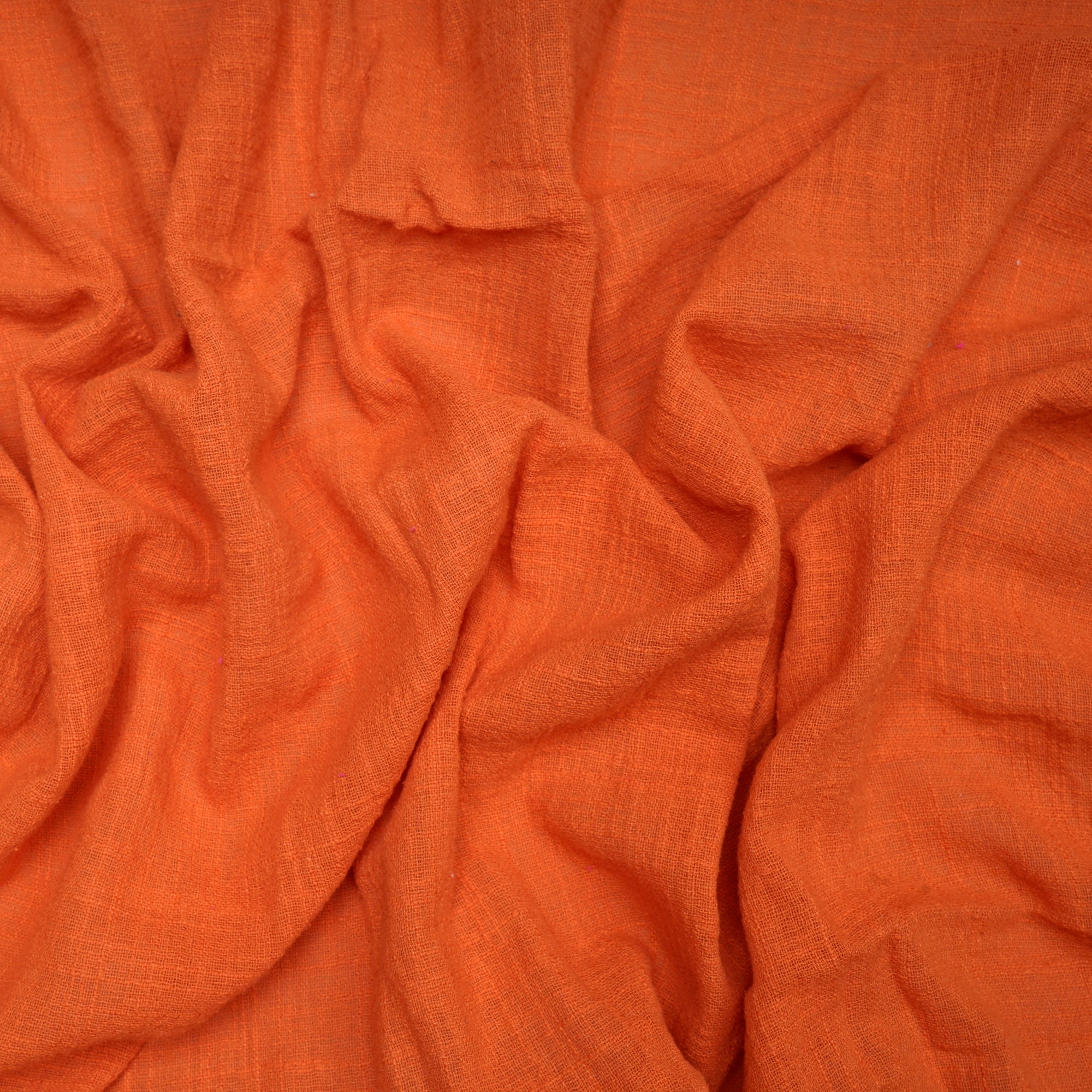 Orange Color Mill Dyed Cotton Viscose Slub Fabric