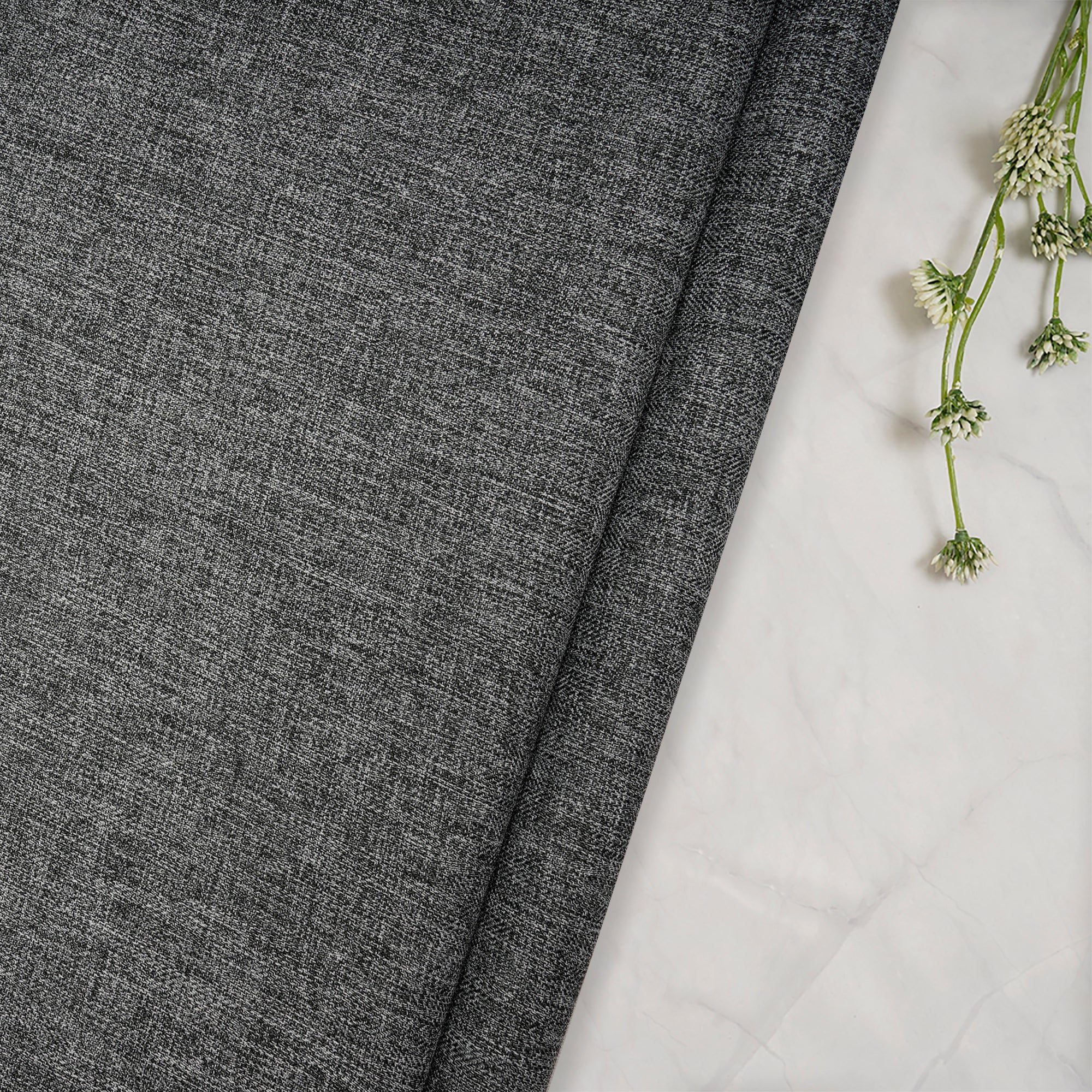 Black Color Polyester Chambray Fabric