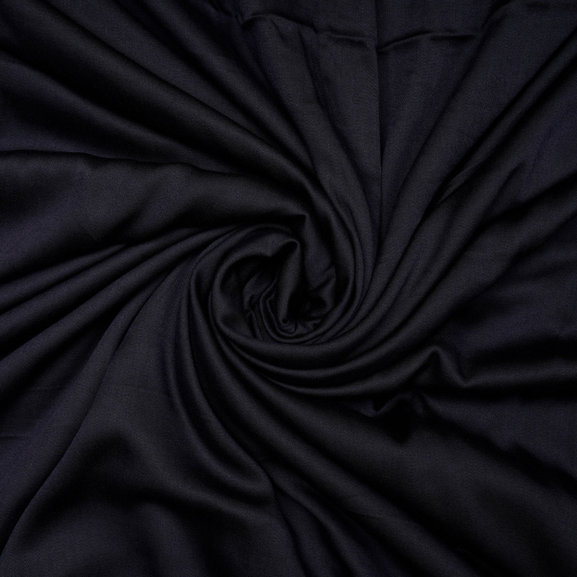 Black Plain Dyed Imported Rayon Satin Lycra Fabric