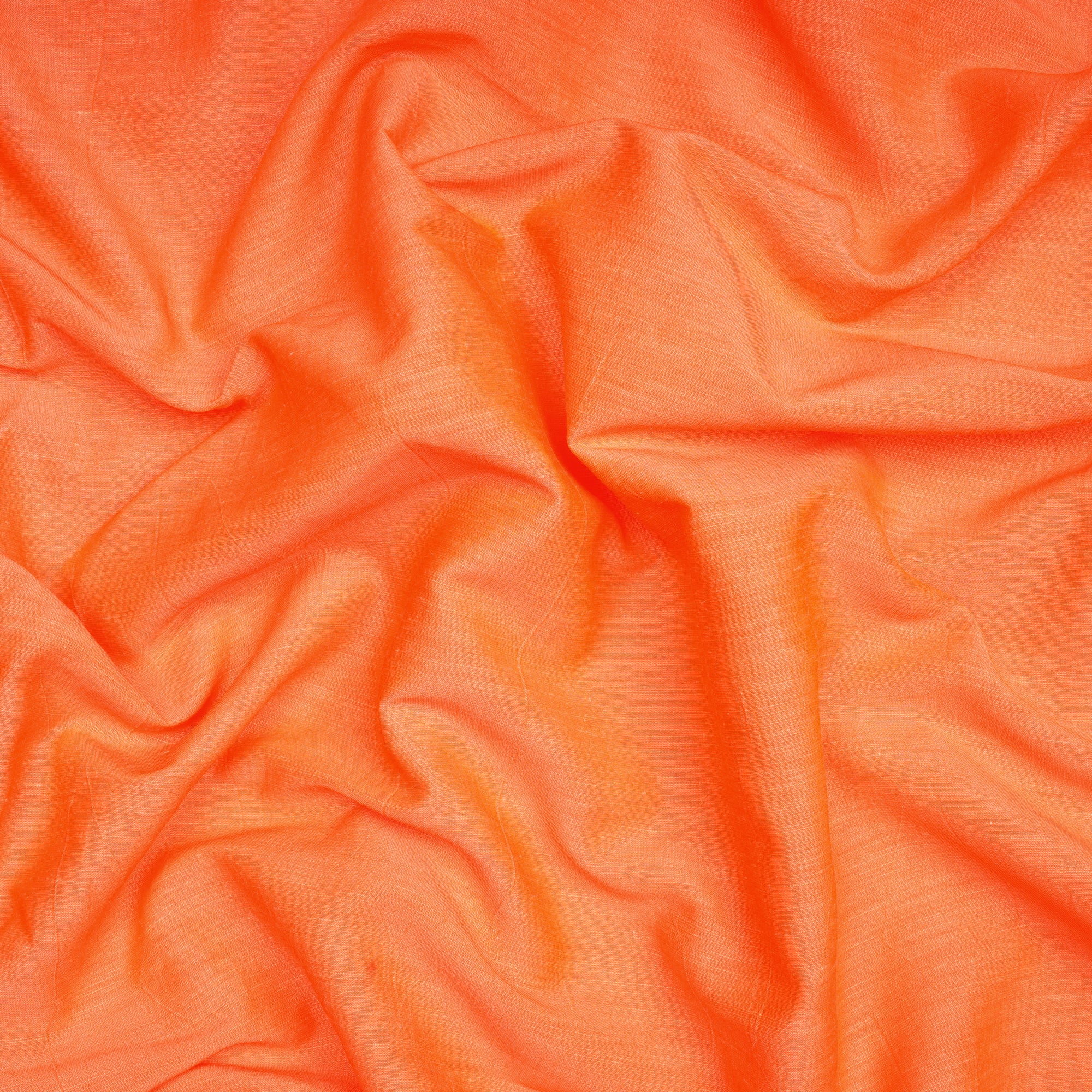 Orange Color Rami Satin Fabric