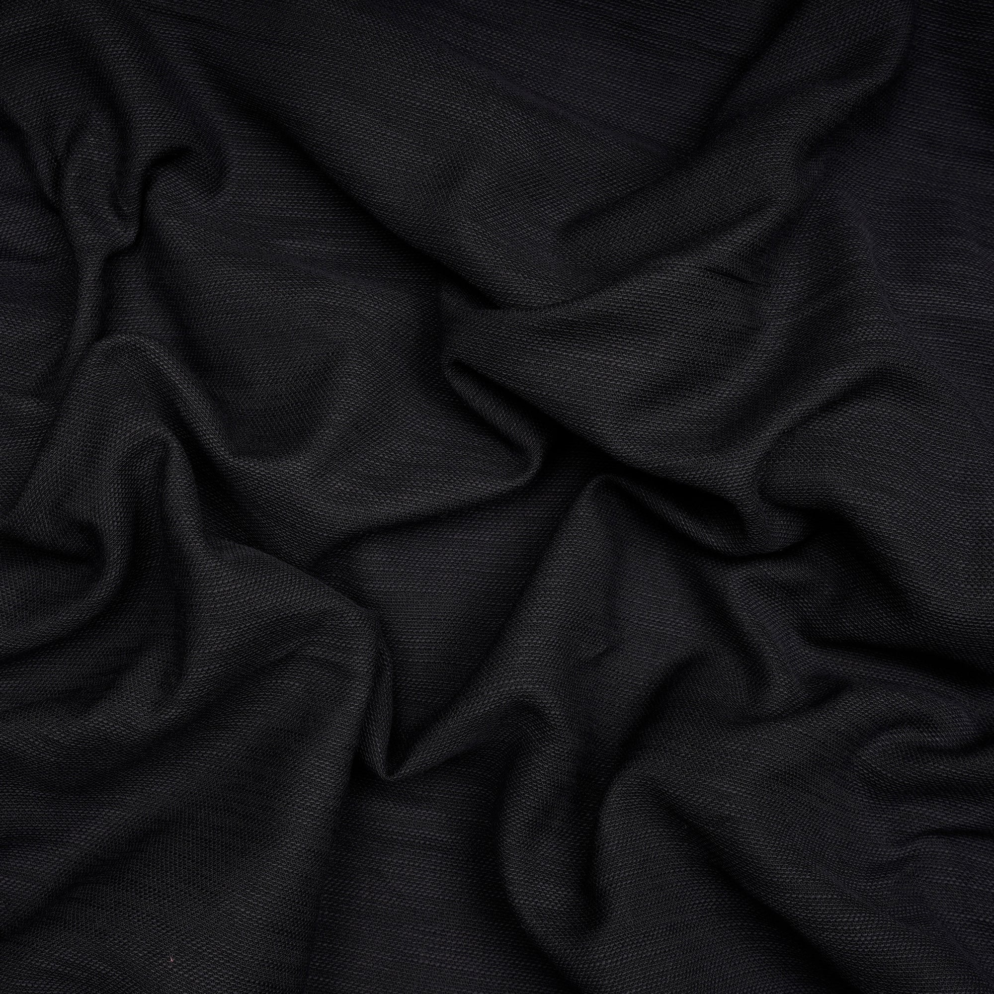 Black Color Slub Viscose Cotton Fabric
