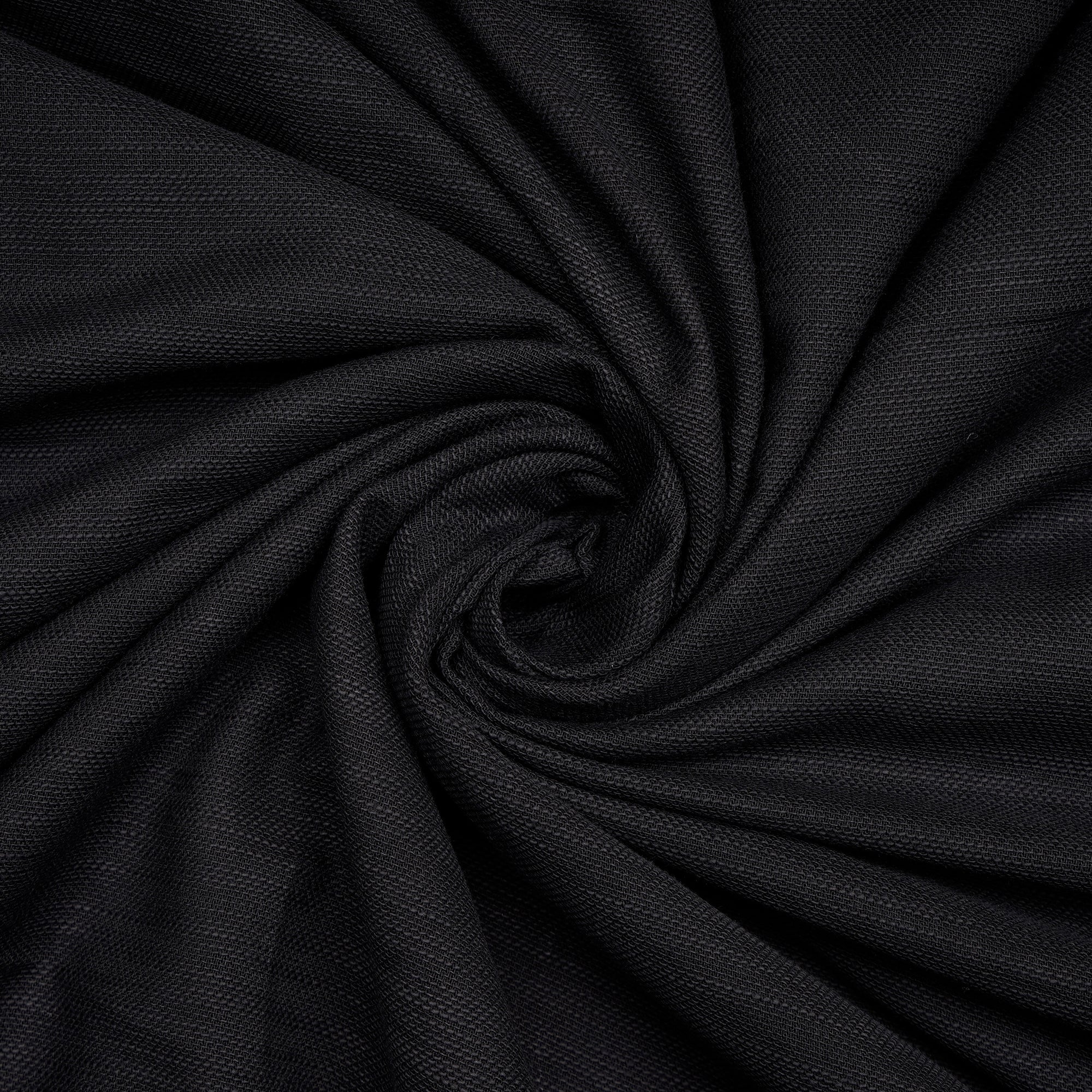Black Color Slub Viscose Cotton Fabric