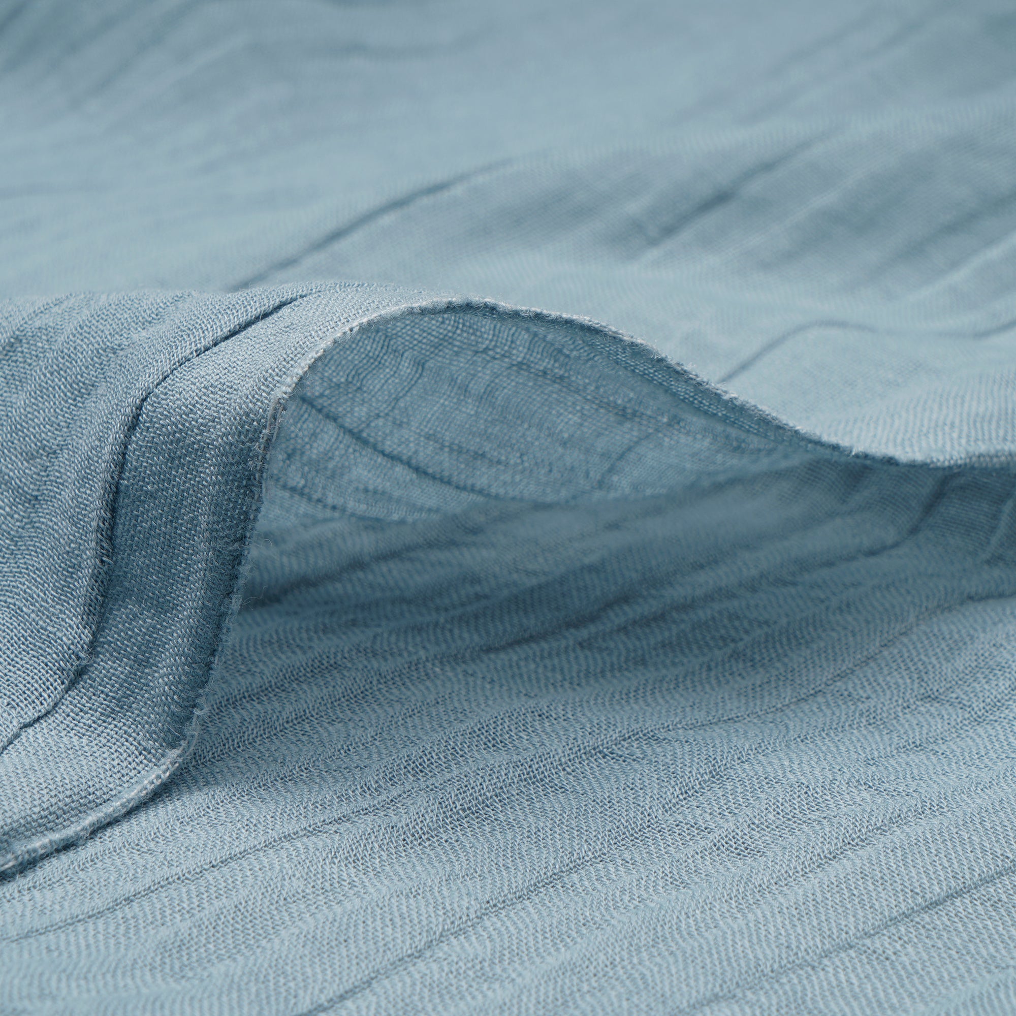 Light Blue Premium Crushed Cotton Linen Fabric