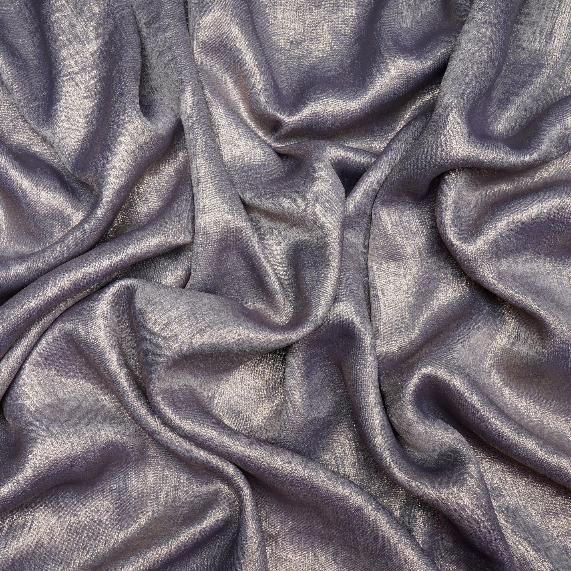 Gray All over Foile Printed Polyester Fabric