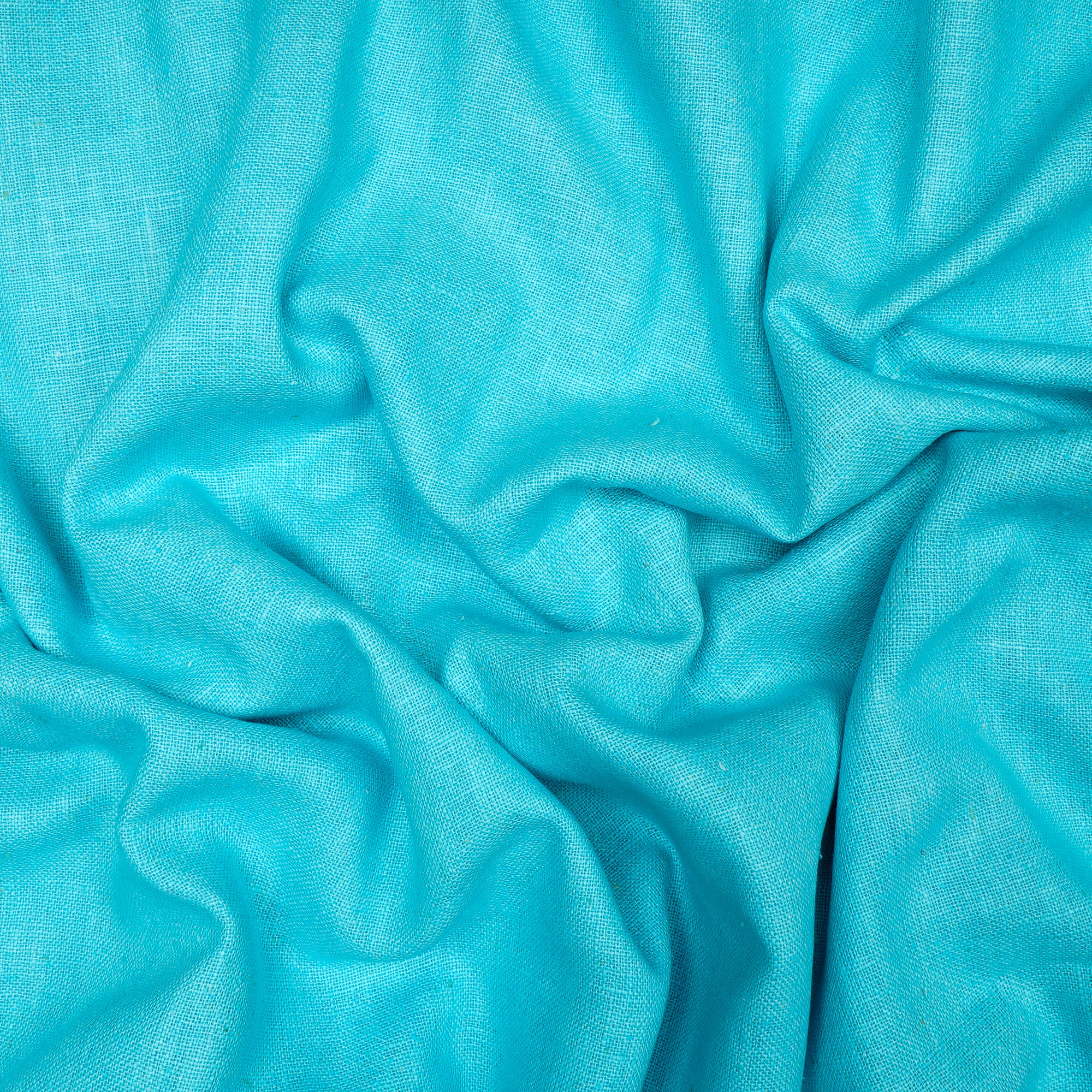 Blue Color Matka Noile Silk Fabric