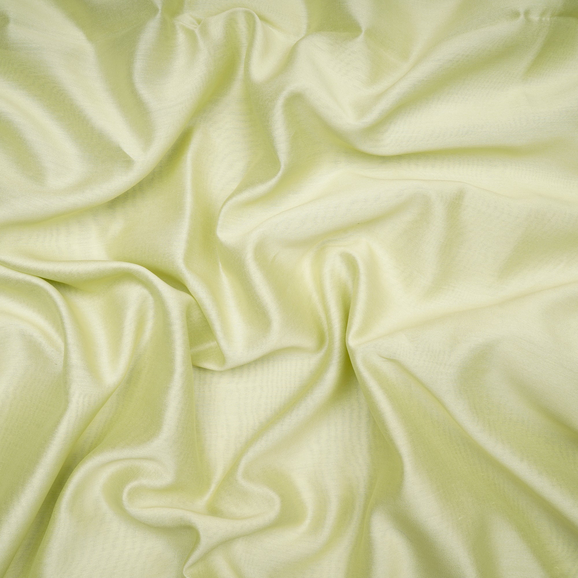 Lime-Green Plain Ombre Dyed Pure Chanderi Fabric