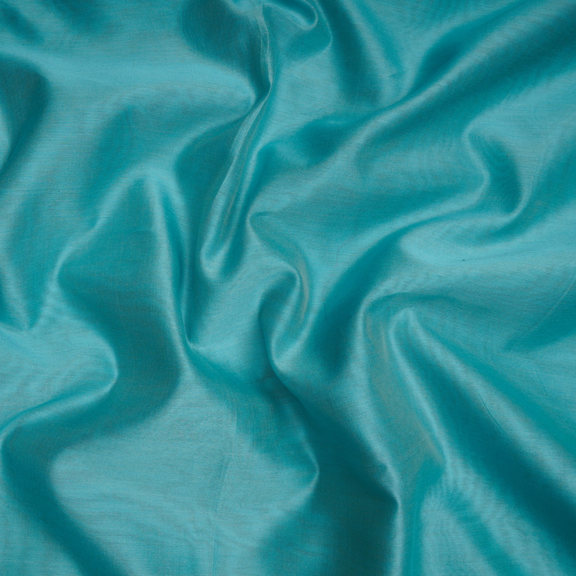 Turquoise Blue Piece Dyed 60 GLM Pure Chanderi Fabric