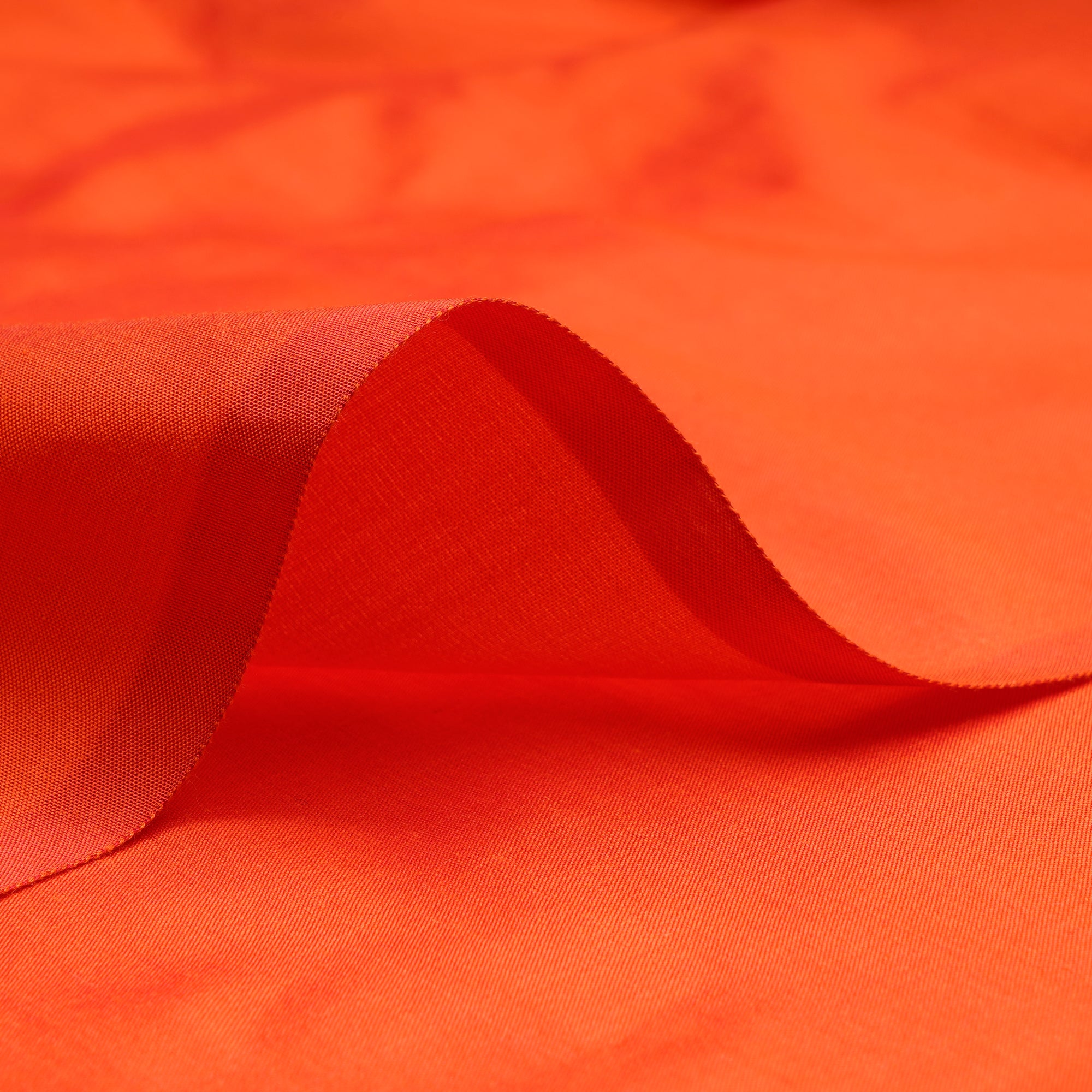 Dark Orange Plain Spun Silk Fabric