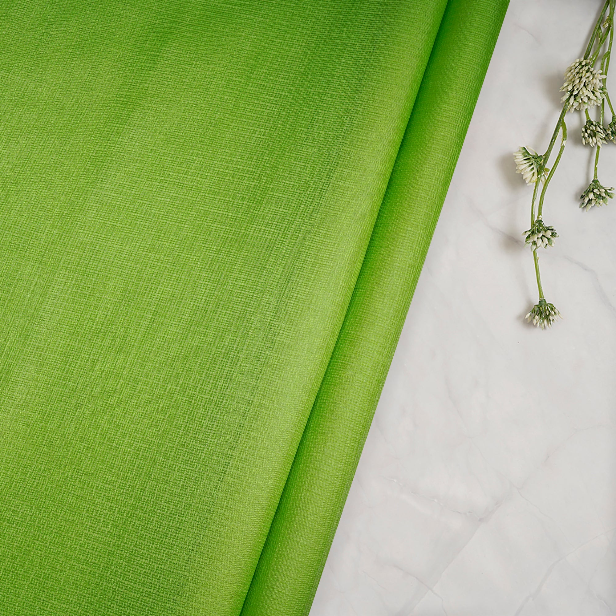 Jasmine Green Piece Dyed Kota Silk Fabric