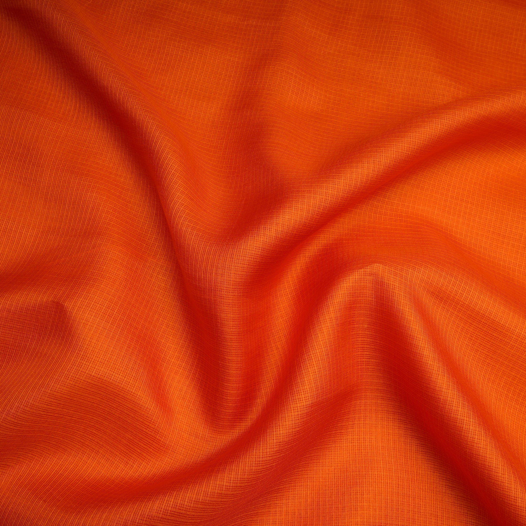 Orange Piece Dyed Kota Silk Fabric