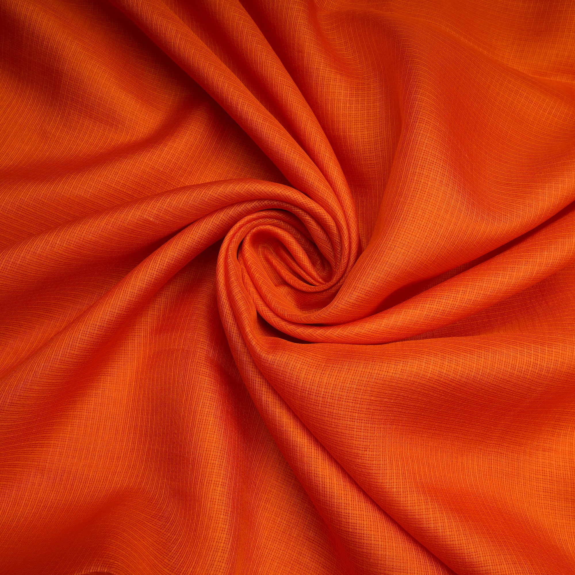 Orange Piece Dyed Kota Silk Fabric