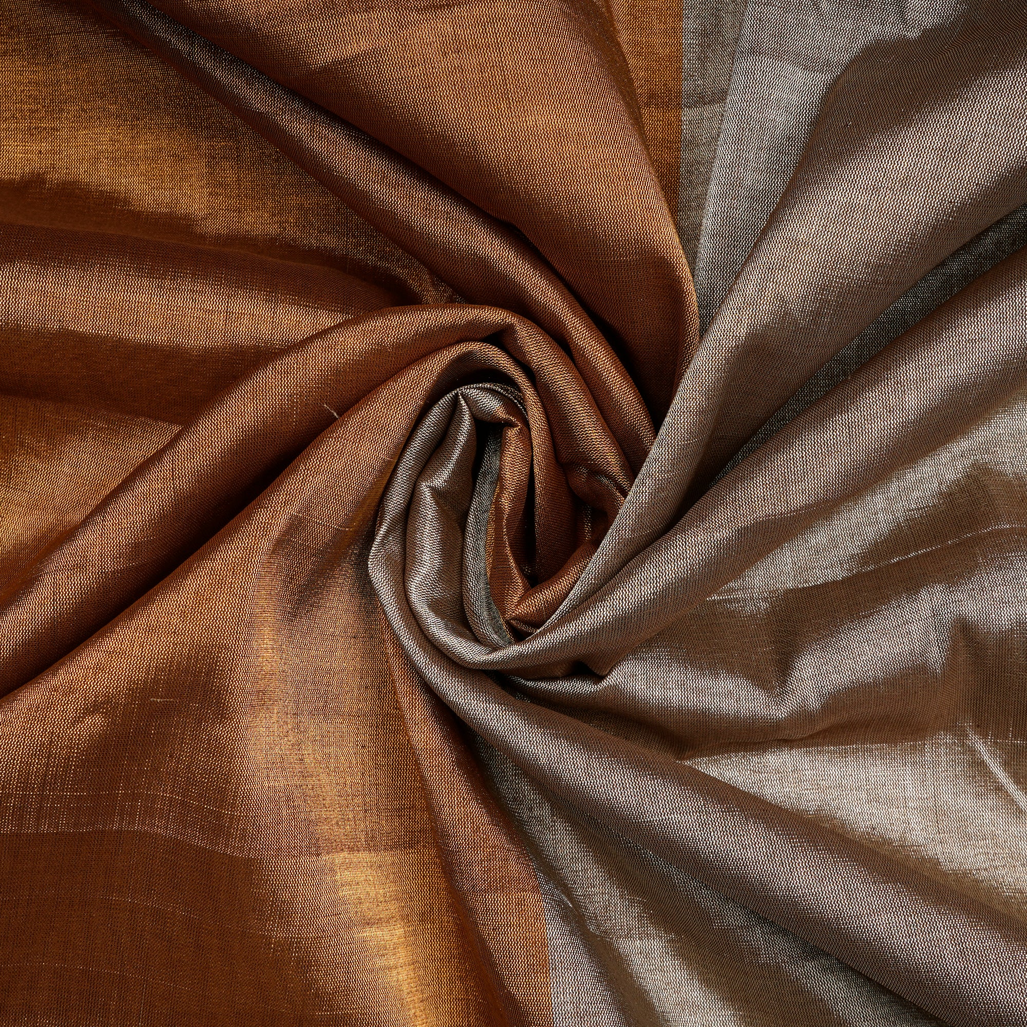 Copper-Gold Handwoven Pure Heavy Tissue Fabric