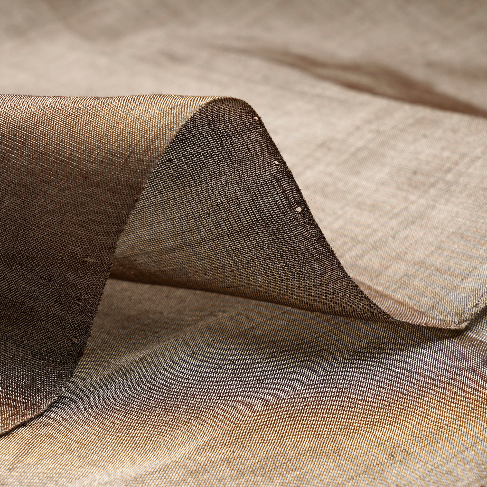 Copper-Gold Handwoven Pure Heavy Tissue Fabric