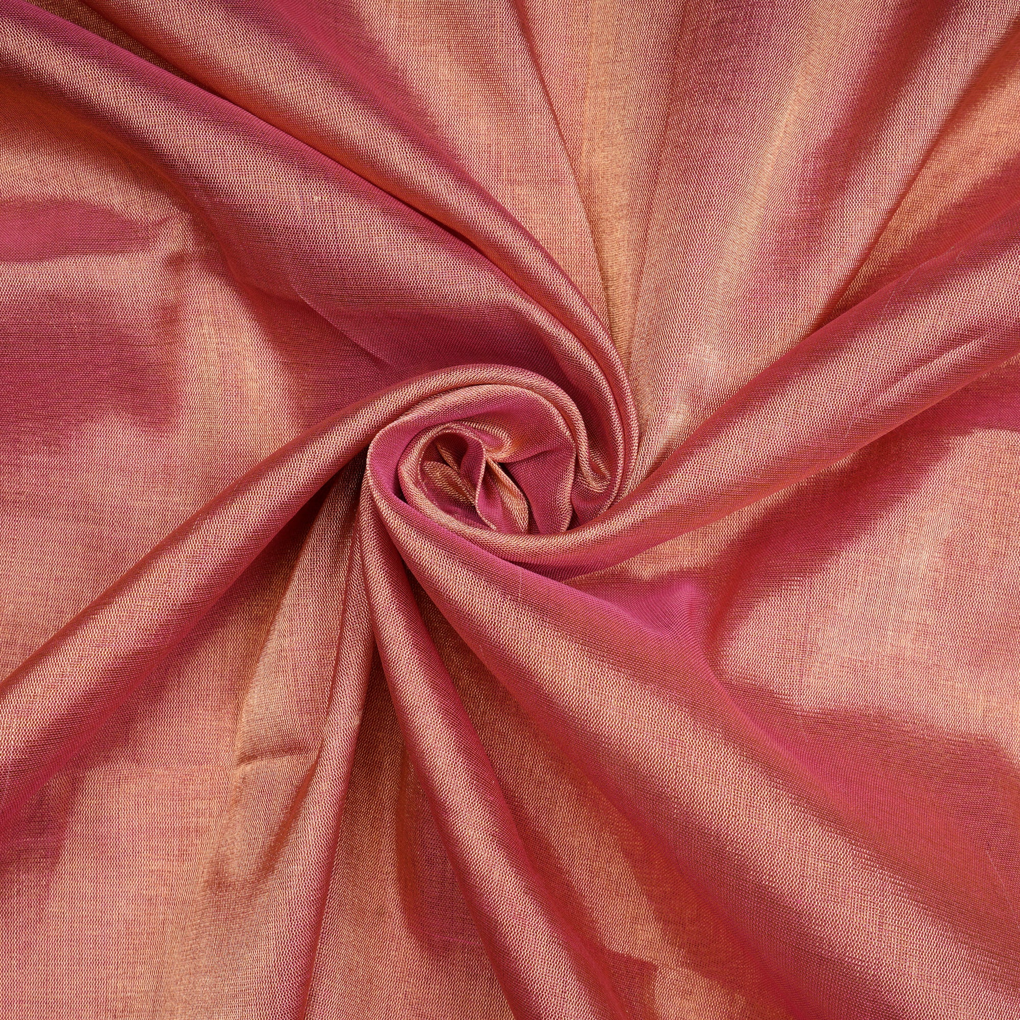Pink-Golden Handwoven Heavy Pure Tissue Fabric