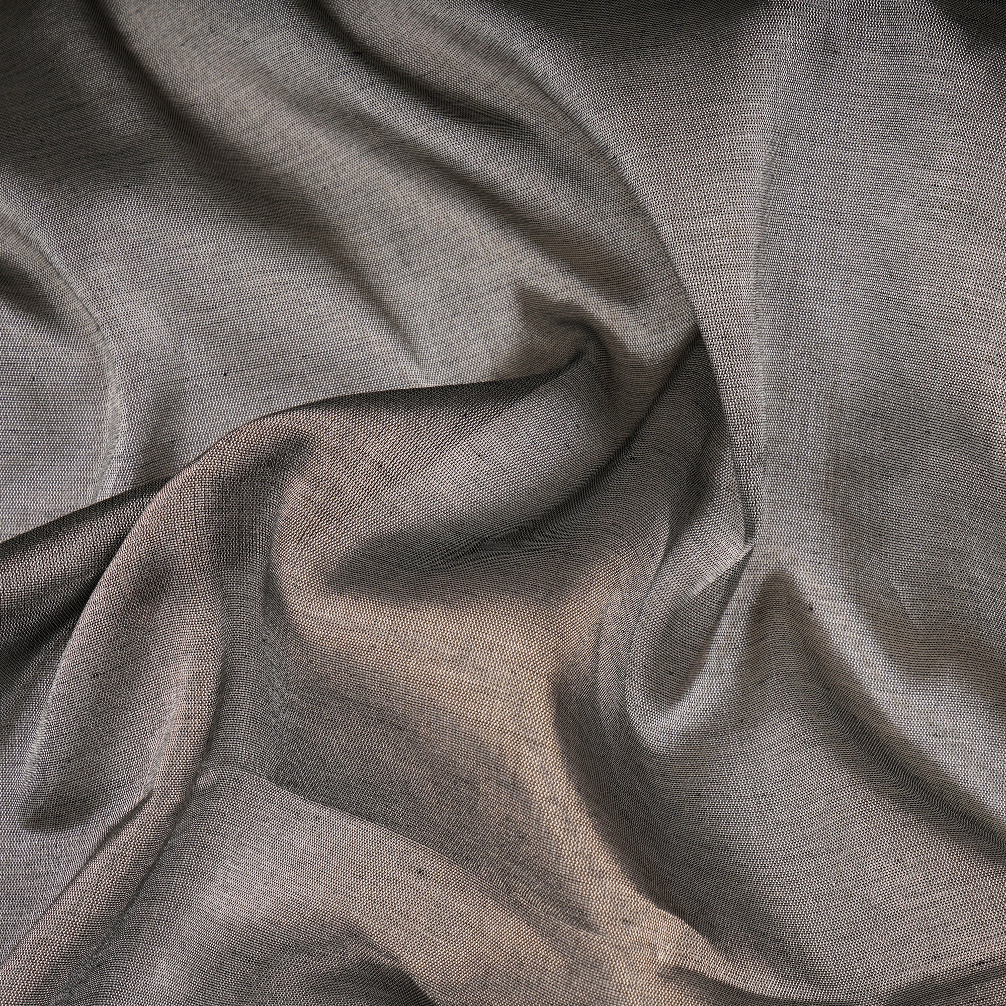 Metallic Silver Color Handwoven Heavy Pure Tissue Fabric