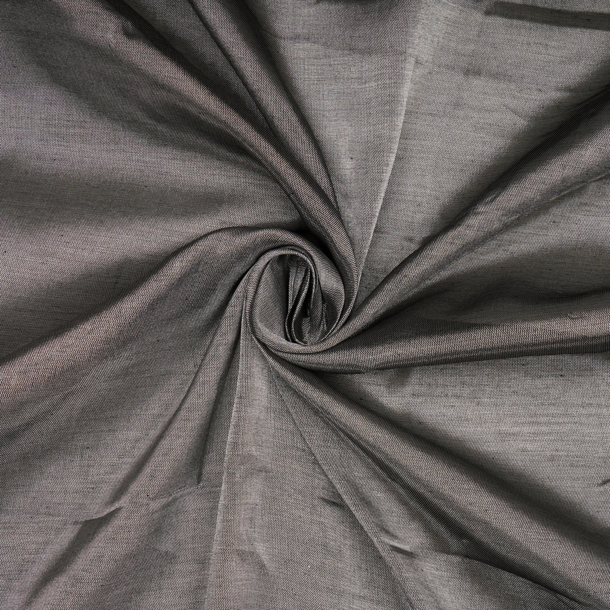 Metallic Silver Color Handwoven Heavy Pure Tissue Fabric