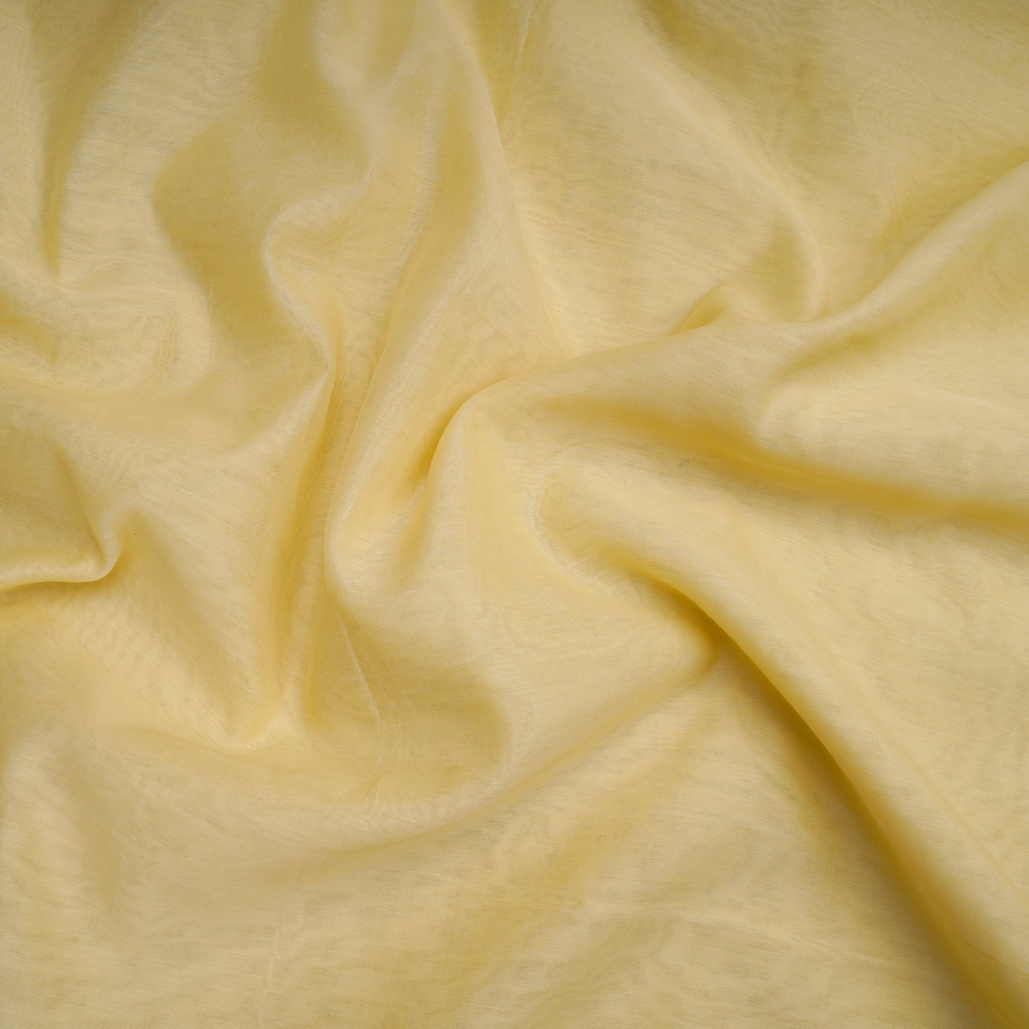 Transparent Yellow Piece Dyed Fine Pure Chanderi Fabric