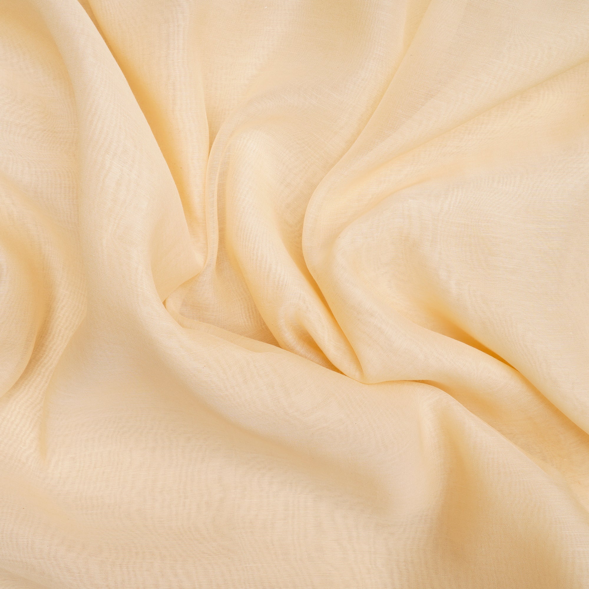 Cream Piece Dyed Plain Fine Chanderi Fabric