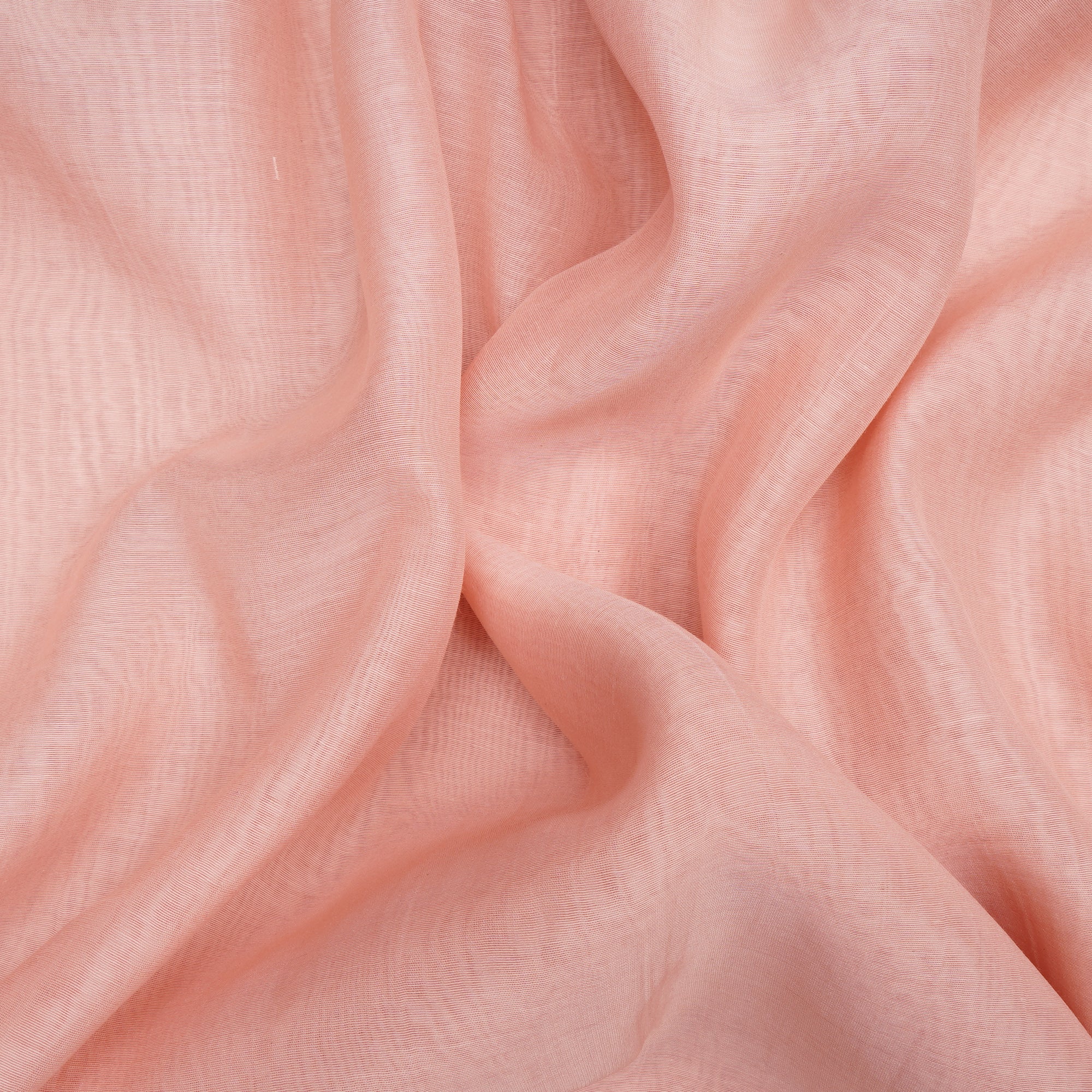 Light Peach Piece Dyed Plain Fine Chanderi Fabric