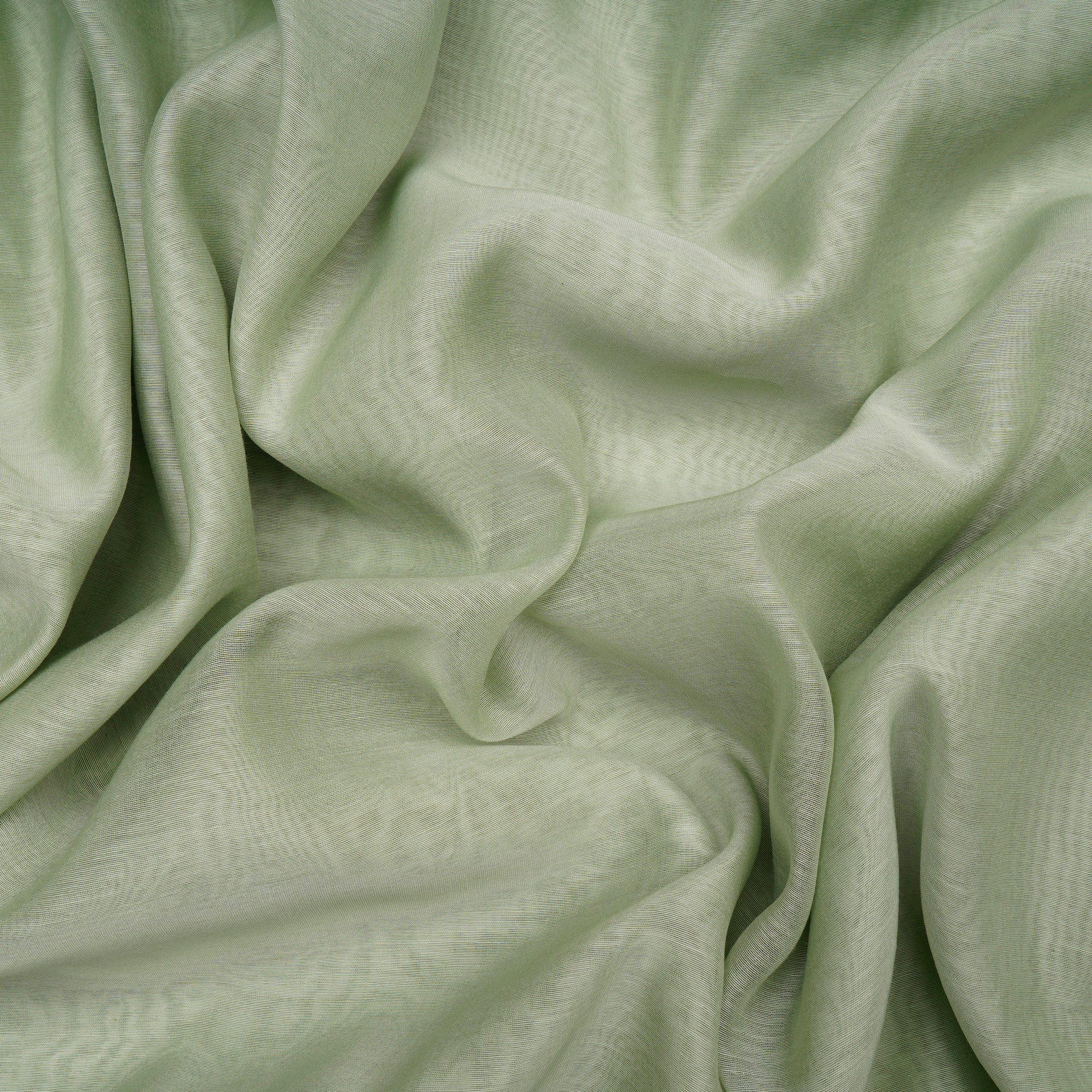 Pastel Green Piece Dyed Plain Fine Chanderi Fabric