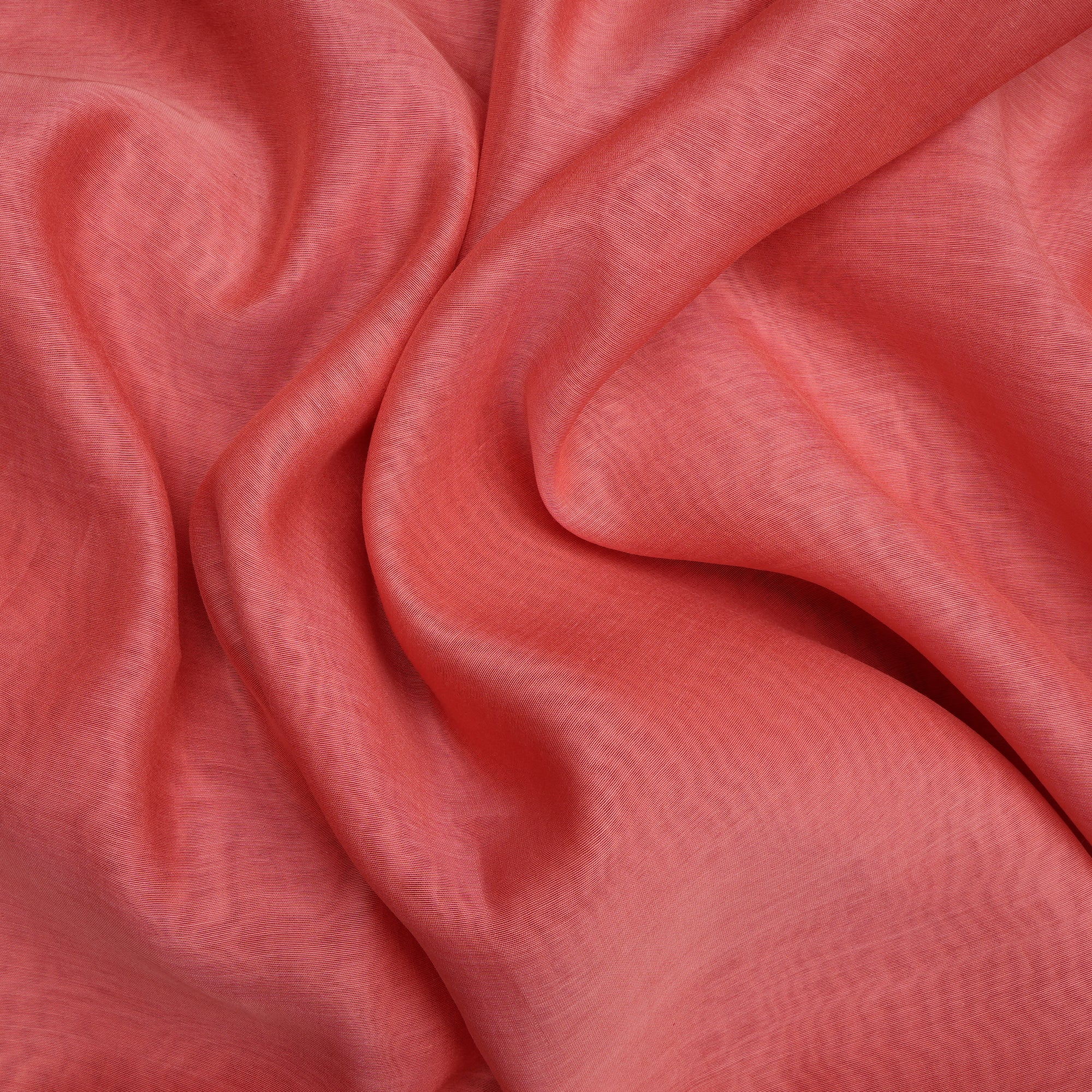 Peach Piece Dyed Plain Fine Chanderi Fabric