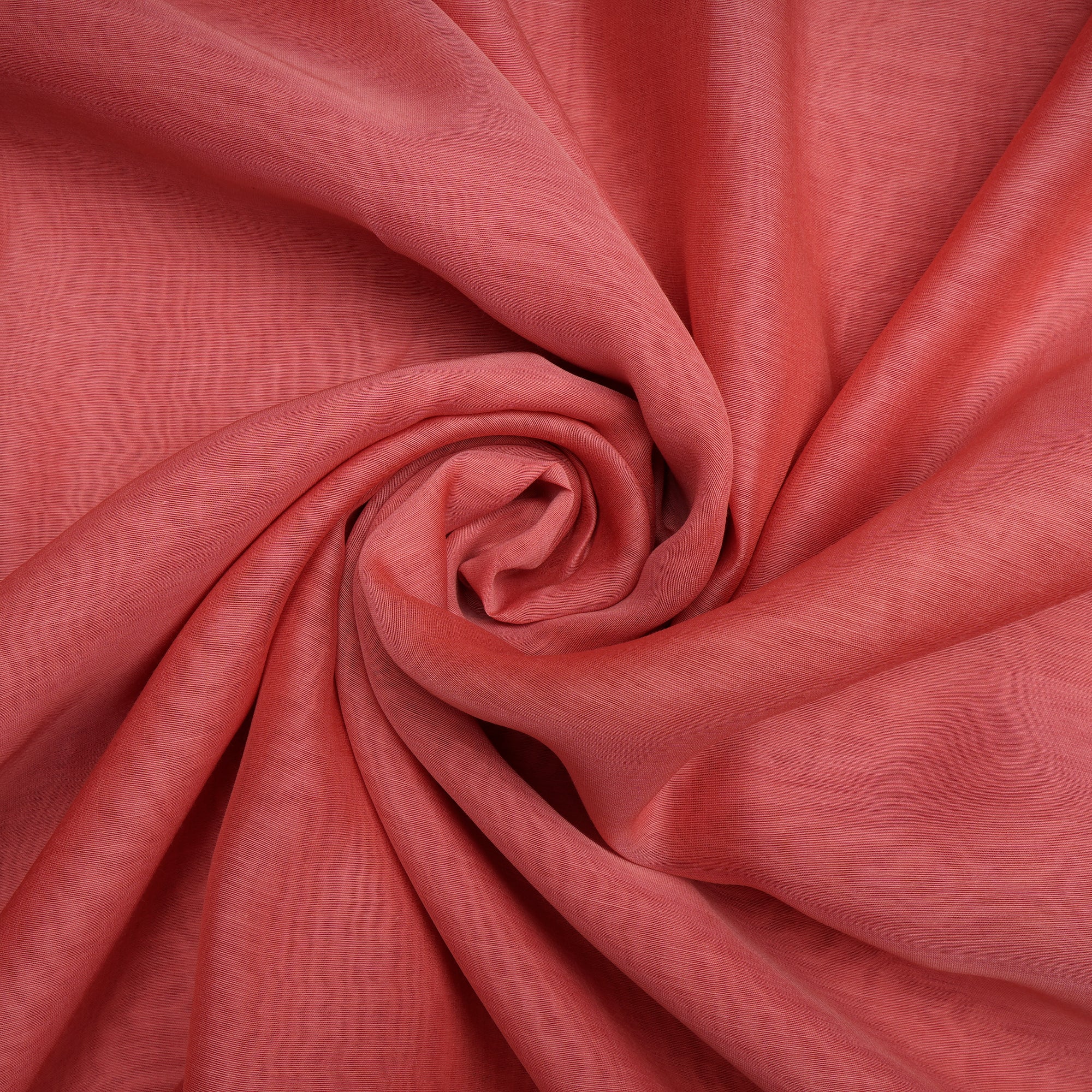 Peach Piece Dyed Plain Fine Chanderi Fabric