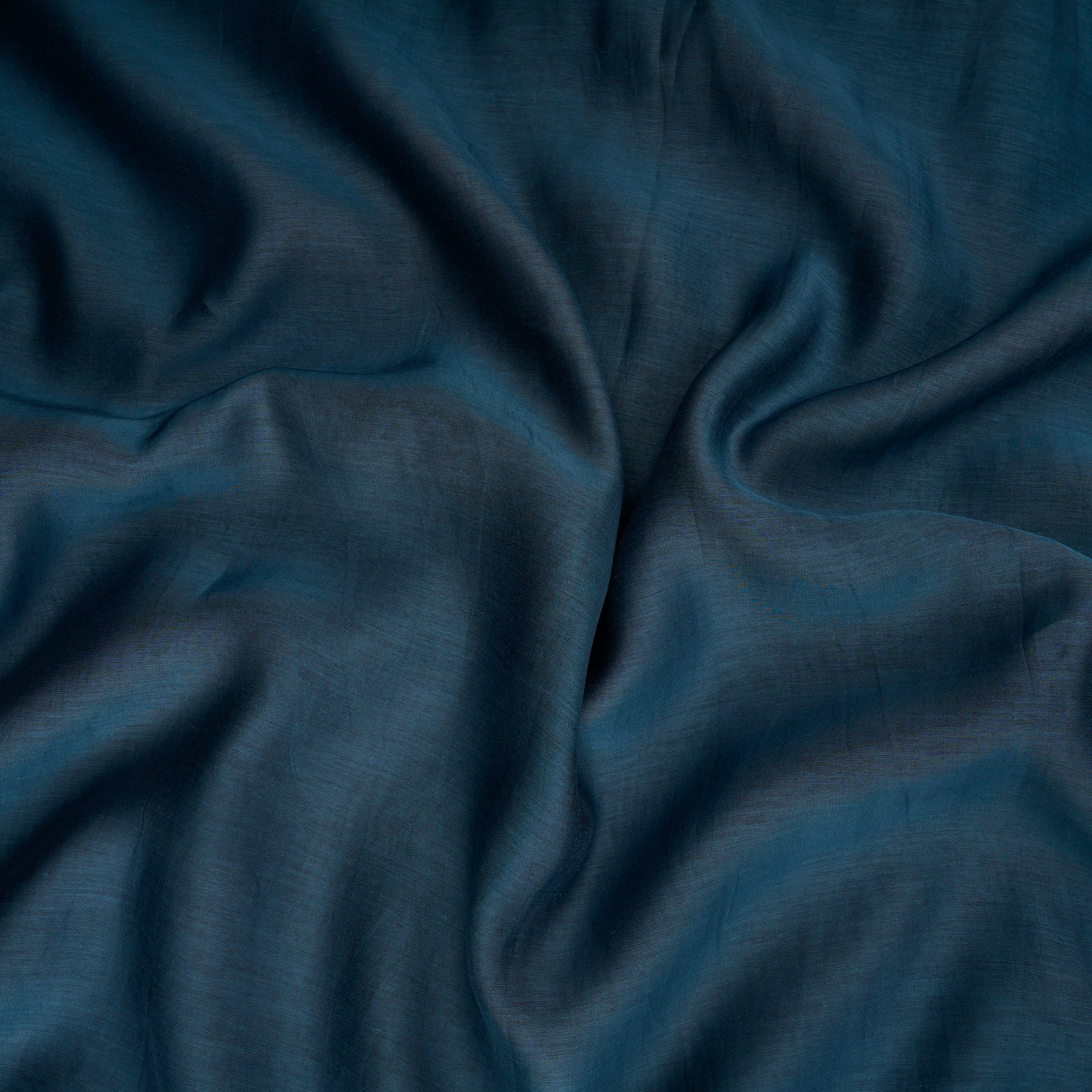 Mallard Blue Piece Dyed Pure Fine Chanderi Fabric