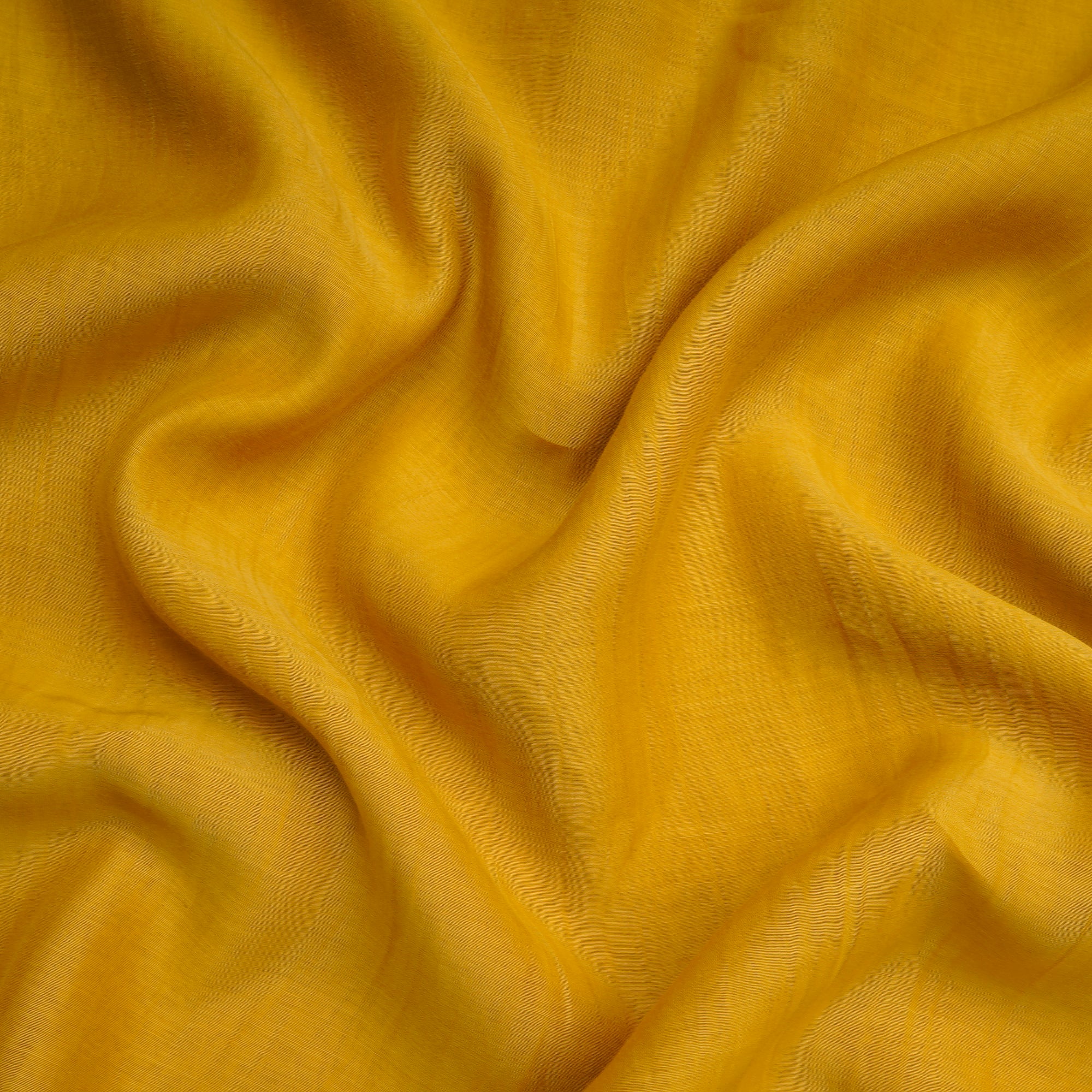 Mustard Piece Dyed Pure Fine Chanderi Fabric