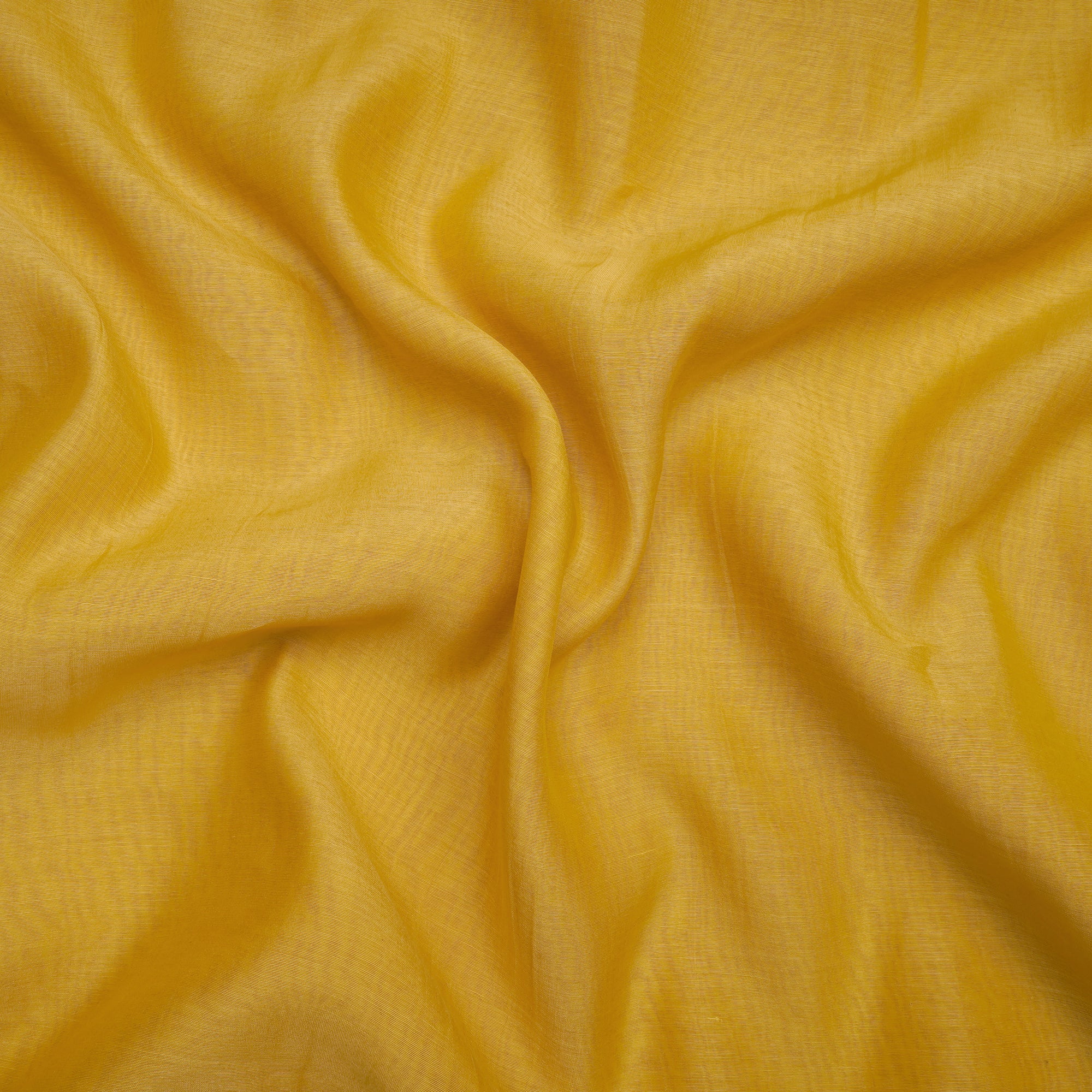 Yellow Piece Dyed Pure Fine Chanderi Fabric