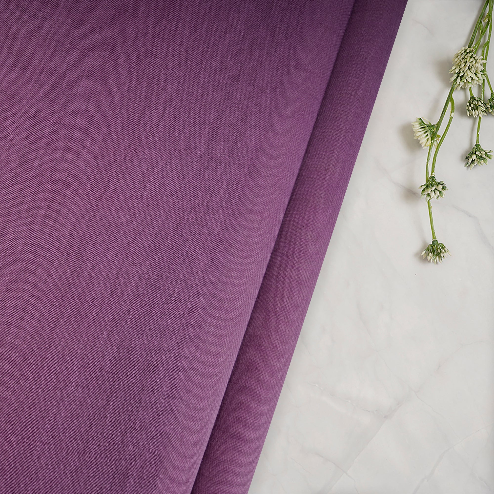 Lavender Piece Dyed Plain Fine Chanderi Fabric